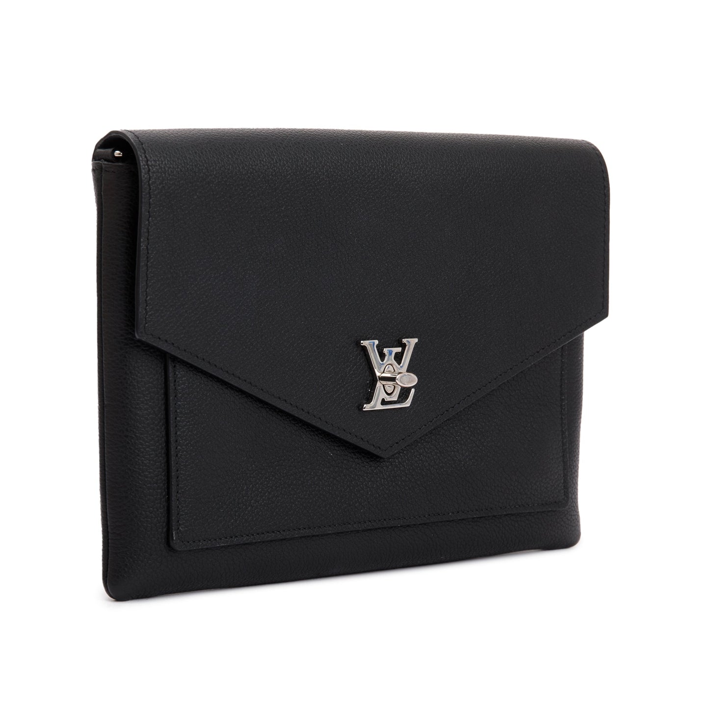 Louis Vuitton Black Leather MyLockME Chain Pochette