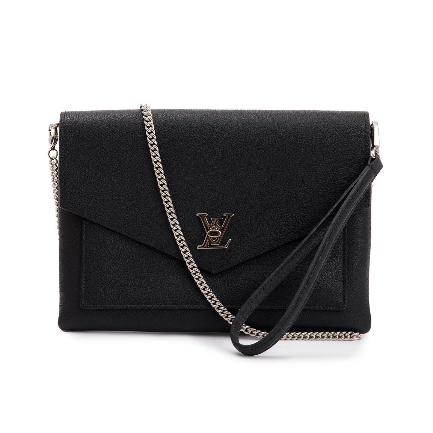 Louis Vuitton Black Leather MyLockME Chain Pochette