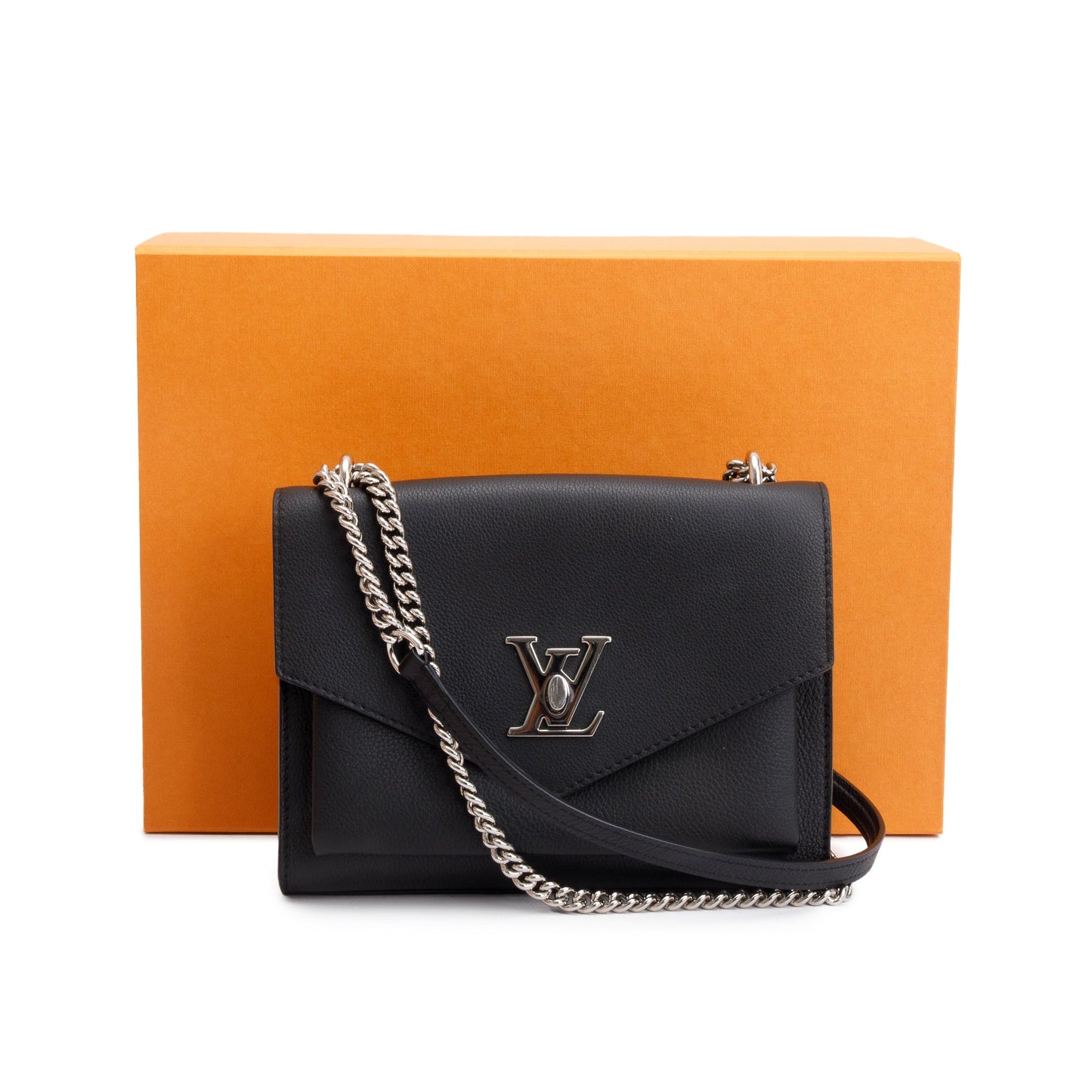 Louis Vuitton Black Leather MyLockMe Chain Bag