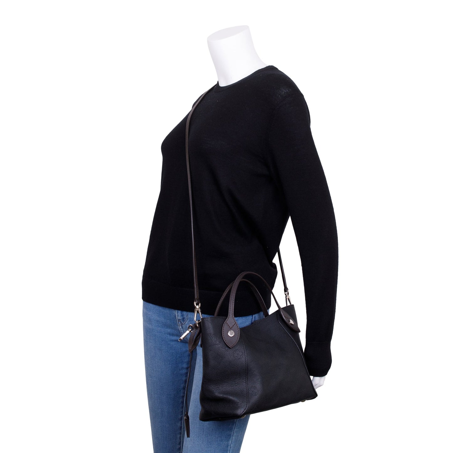 Louis Vuitton Black Mahina Leather Hina Pm Tote