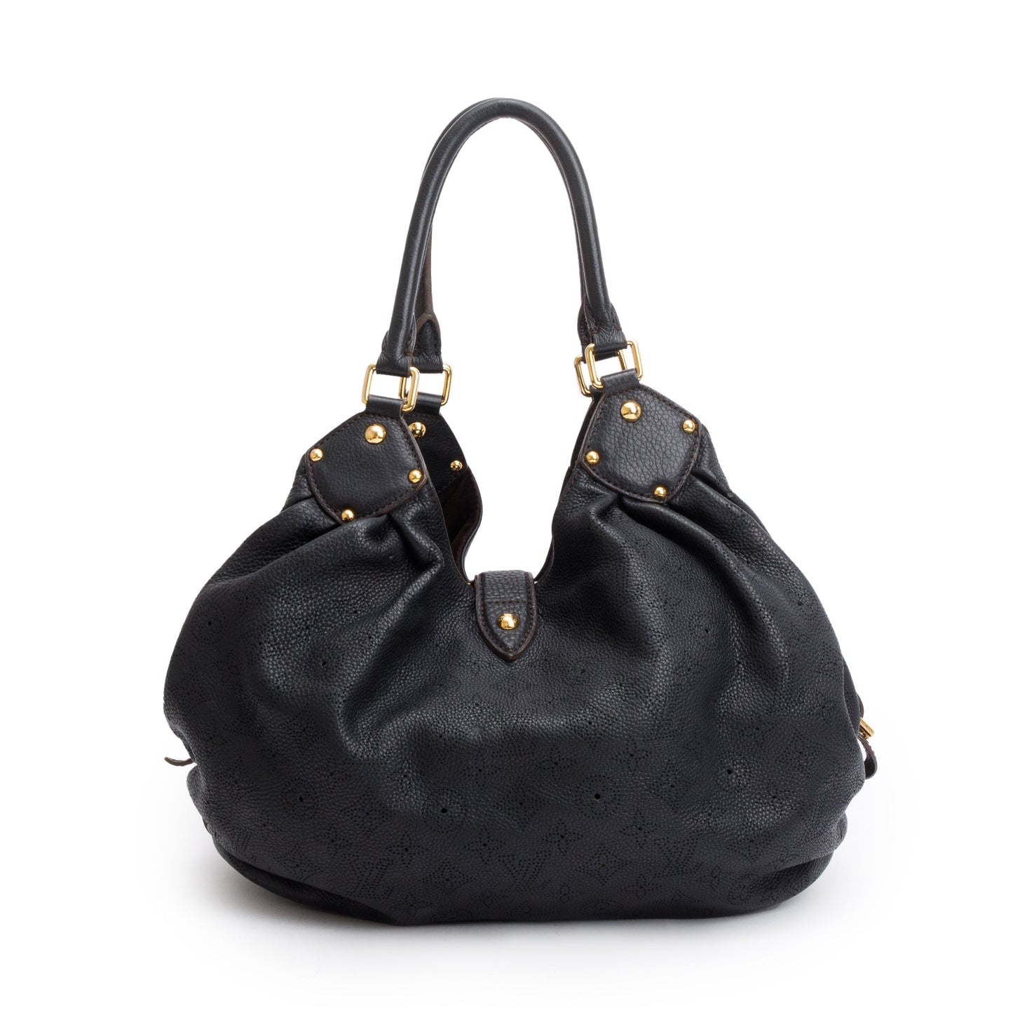 Louis Vuitton Black Mahina Leather L Hobo