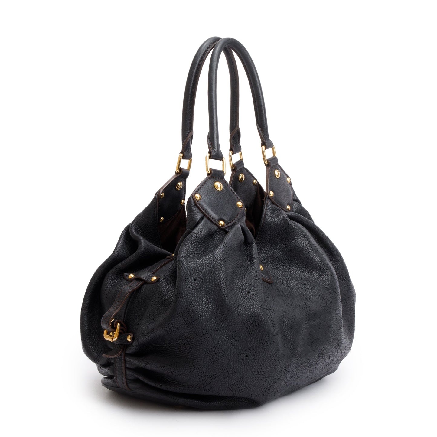 Louis Vuitton Black Mahina Leather L Hobo