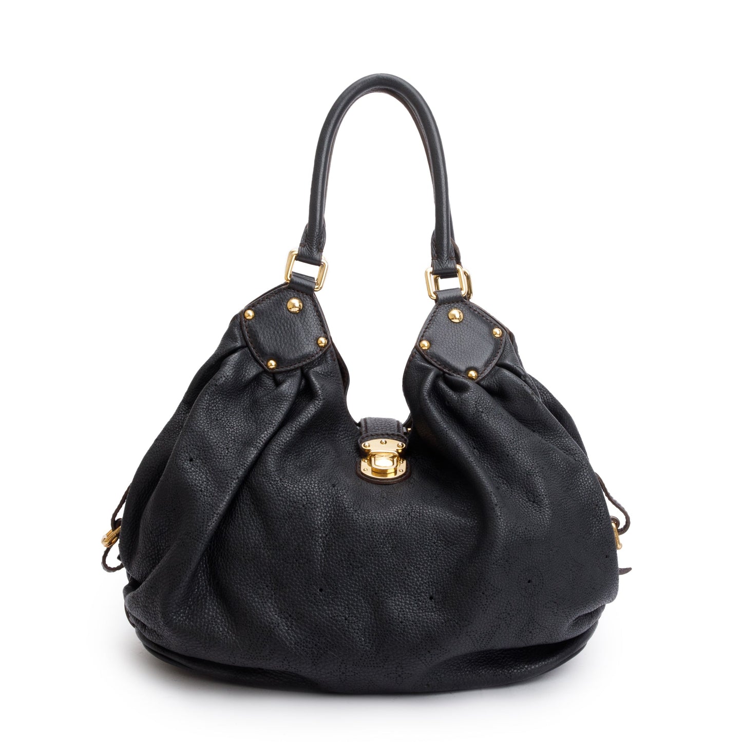 Louis Vuitton Black Mahina Leather L Hobo