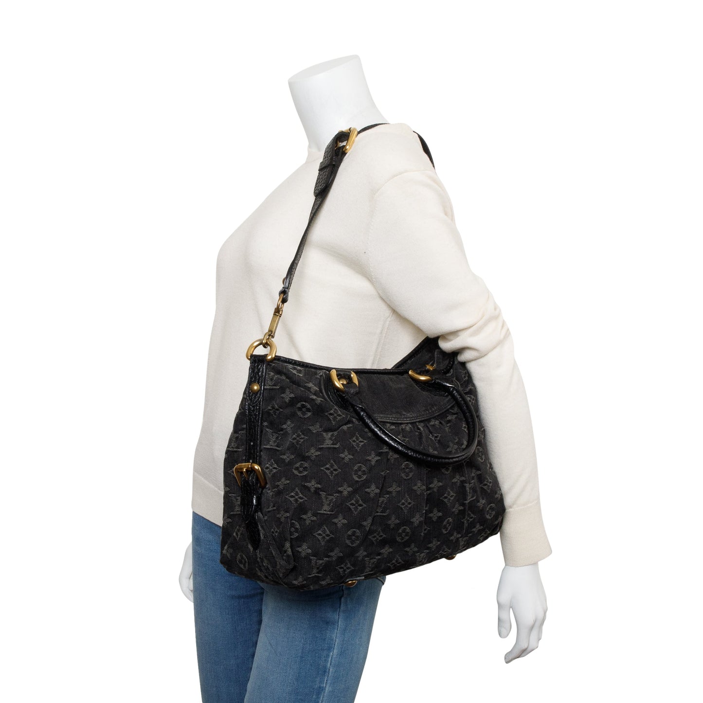 Louis Vuitton Black Monogram Denim Neo Cabby