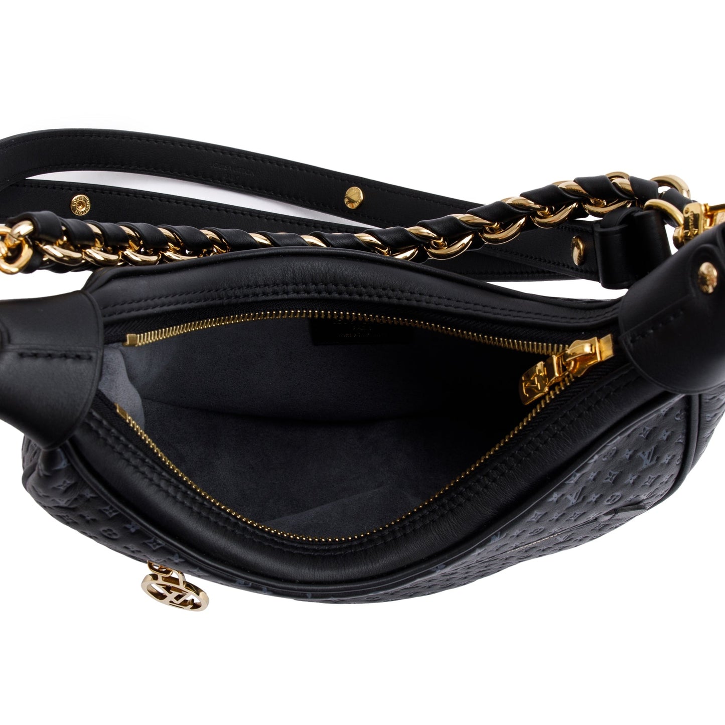 Louis Vuitton Black Monogram Embossed Calfskin Leather LV Loop Bag