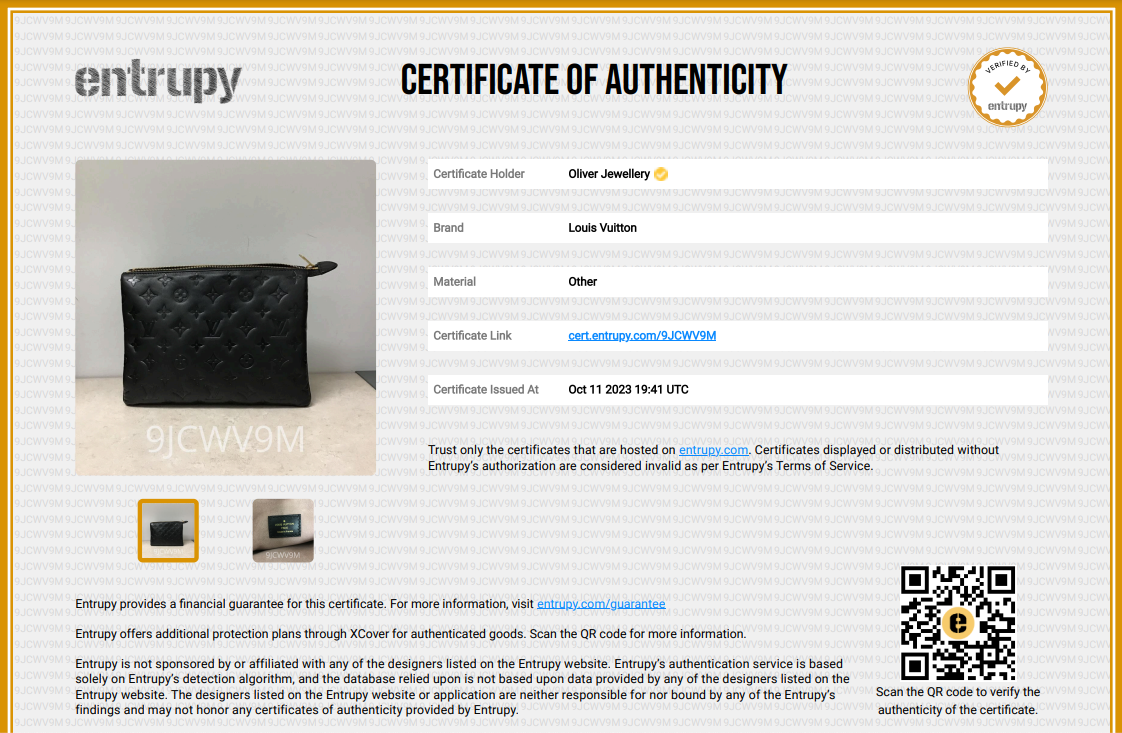 Louis Vuitton Black Monogram Embossed Lambskin Leather Coussin PM
