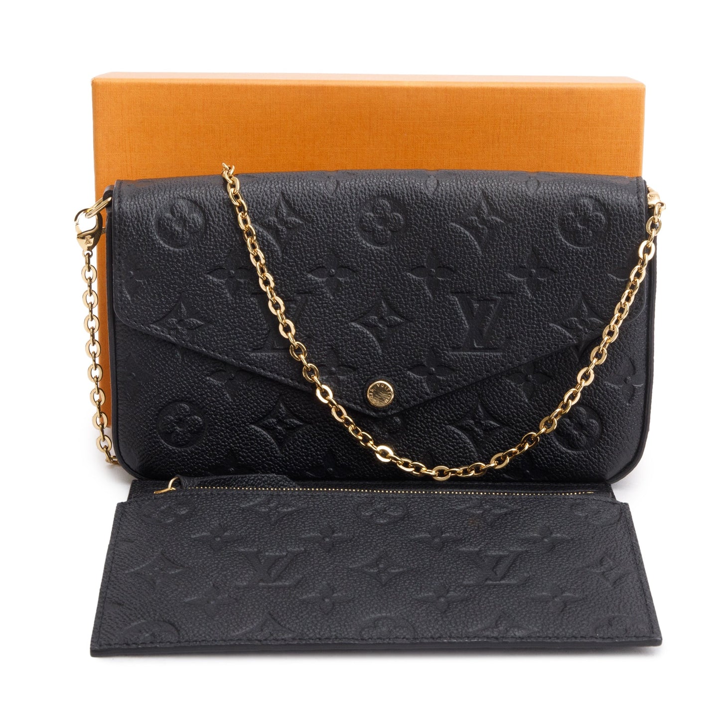 Louis Vuitton Black Monogram Empreinte Leather Felicie Pochette