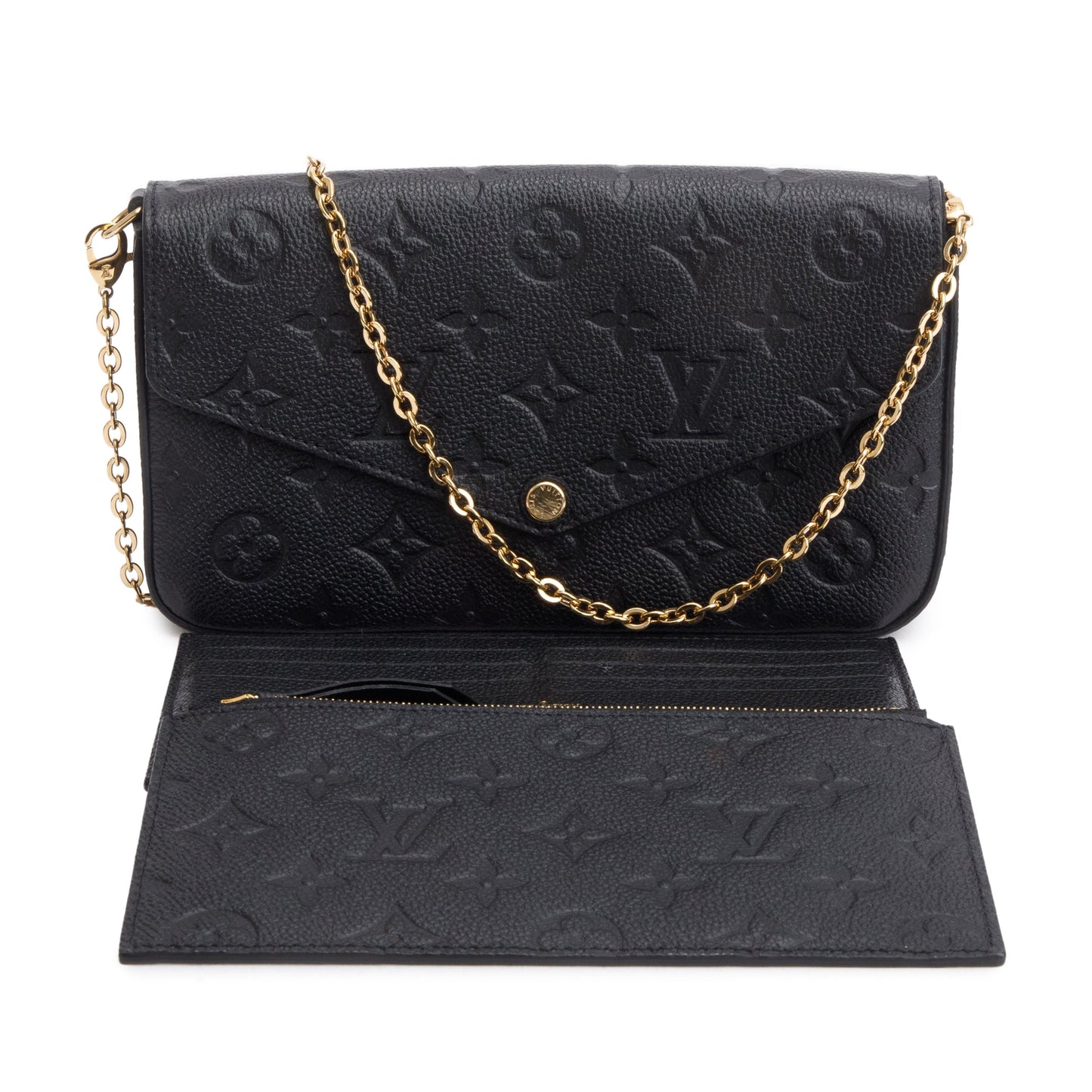 Louis Vuitton Black Monogram Empreinte Leather Felicie Pochette