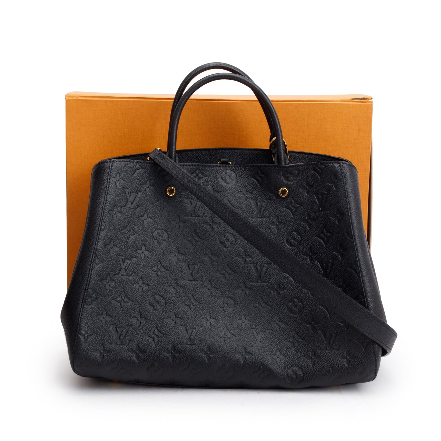 Louis Vuitton Black Monogram Empreinte Leather Montaigne GM