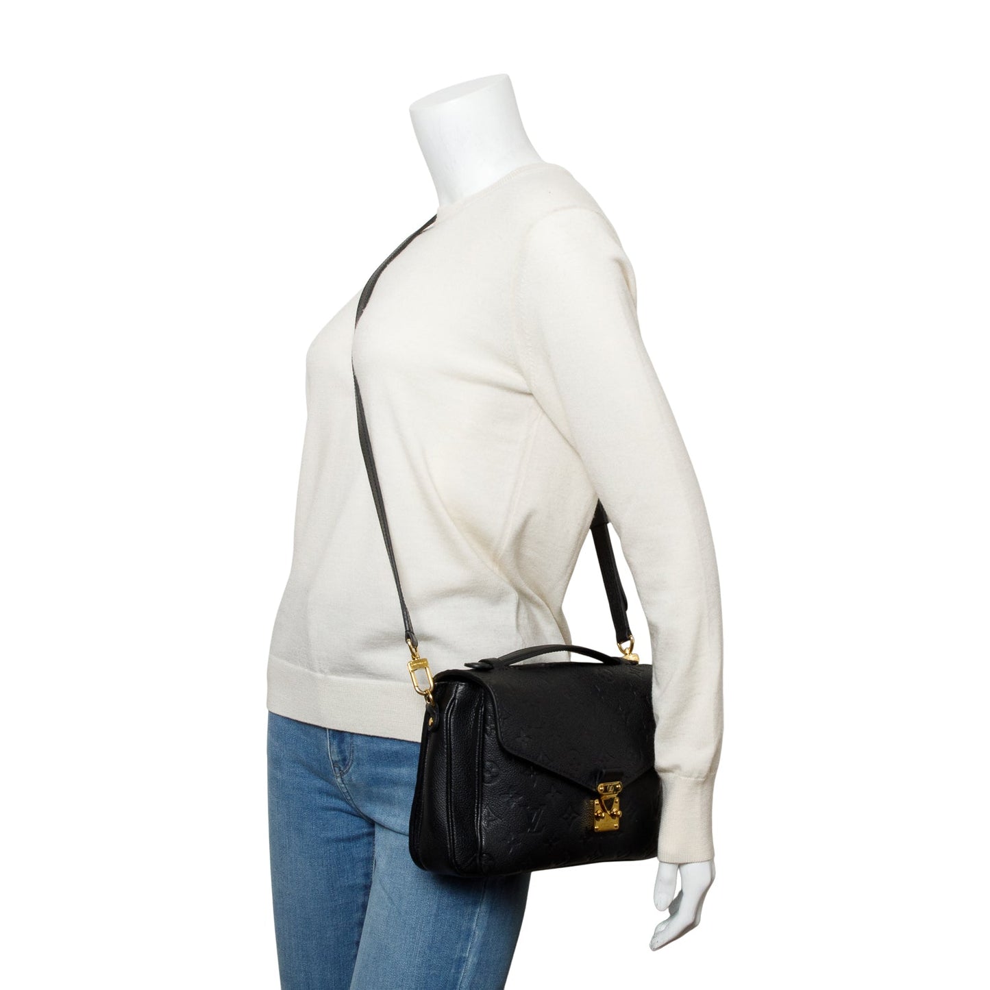 Louis Vuitton Black Monogram Empreinte Leather Pochette Metis