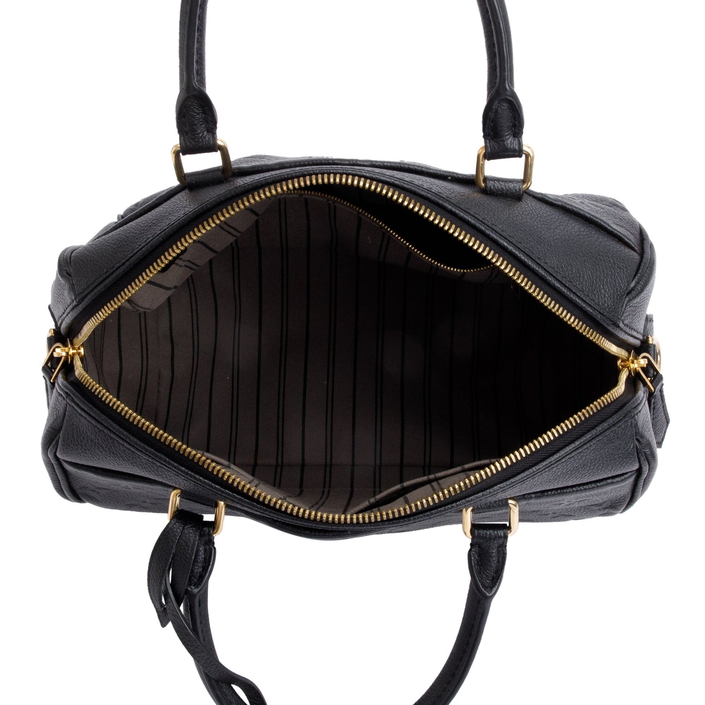 Louis Vuitton Black Monogram Empreinte Leather Speedy Bandouliere 25 NM