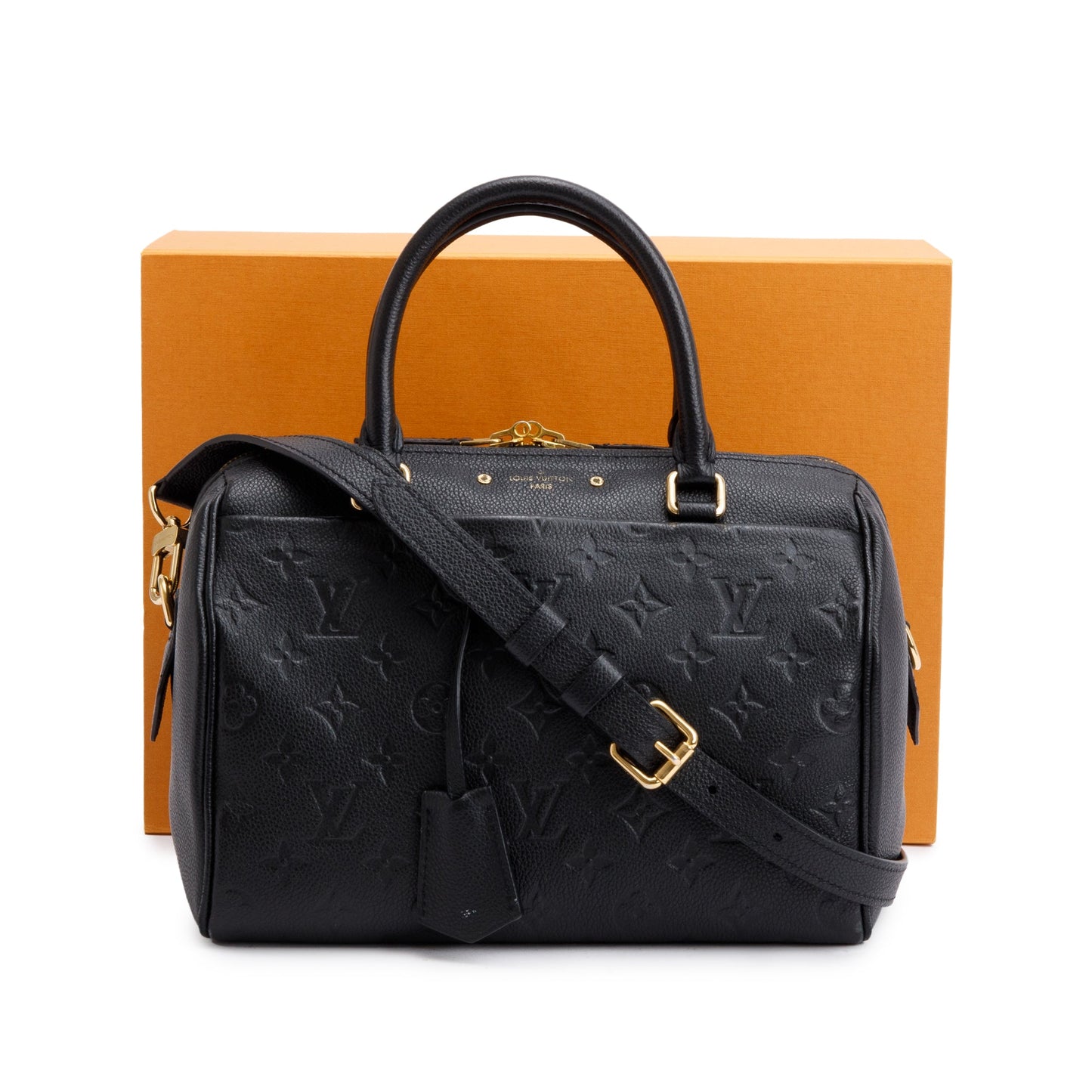 Louis Vuitton Black Monogram Empreinte Leather Speedy Bandouliere 25 NM