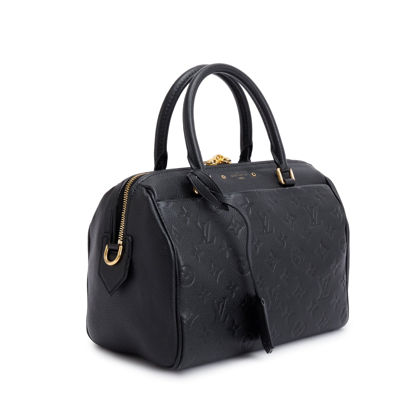 Louis Vuitton Black Monogram Empreinte Leather Speedy Bandouliere 25 NM