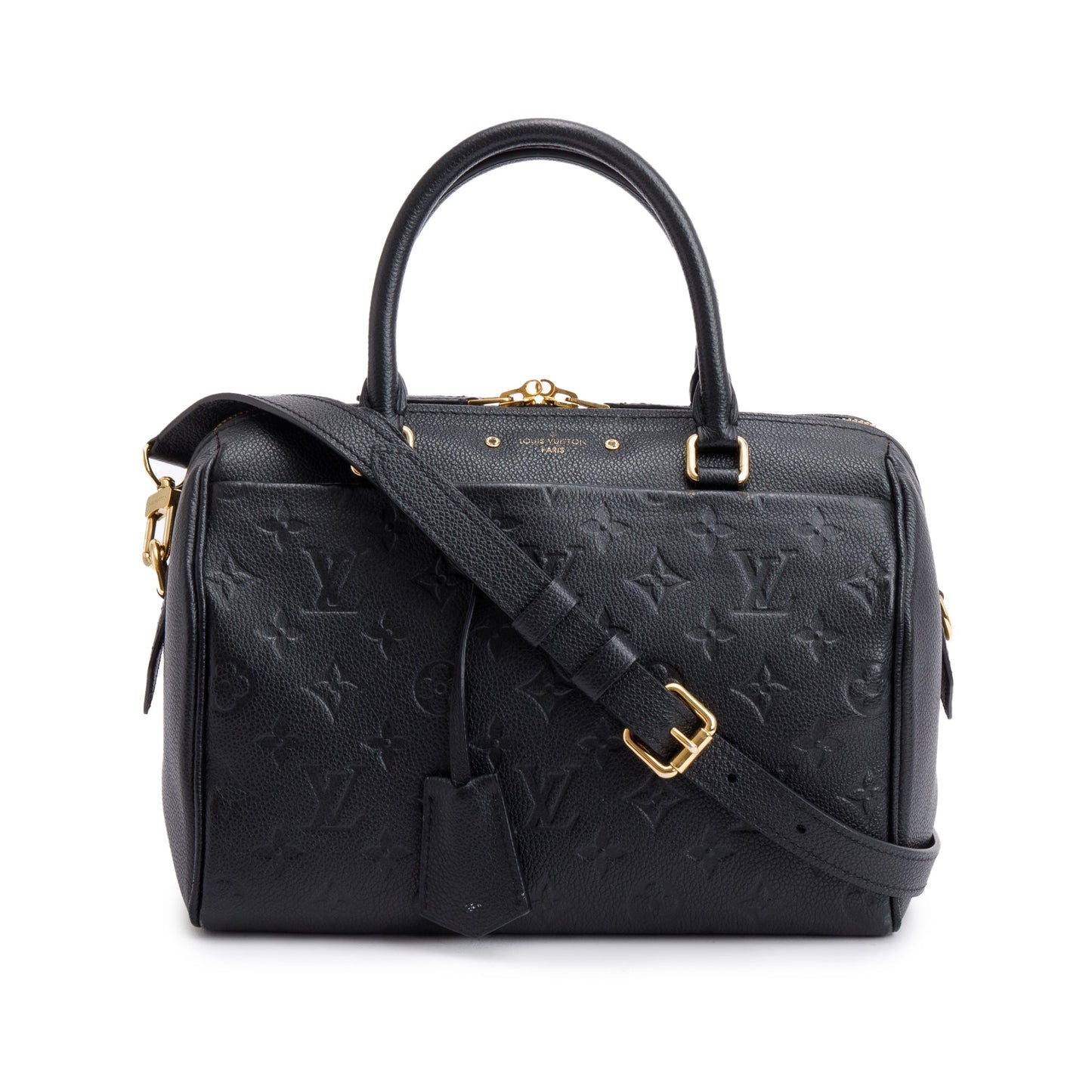 Louis Vuitton Black Monogram Empreinte Leather Speedy Bandouliere 25 NM