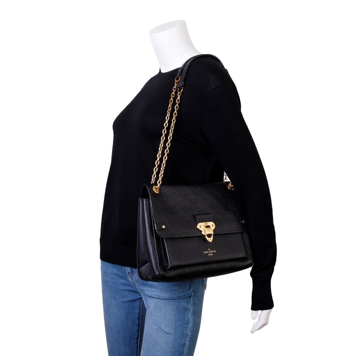 Louis Vuitton Black Monogram Empreinte Leather Vavin MM