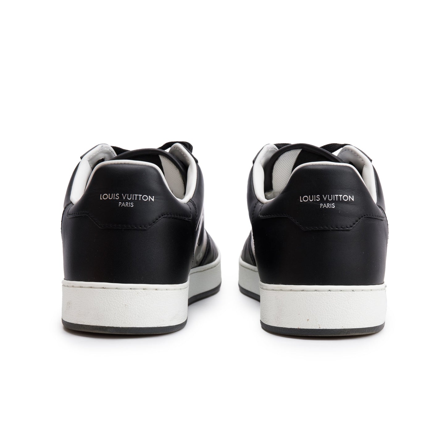 Louis Vuitton Black Monogram Leather Rivoli Men's Sneakers, Size 7.5