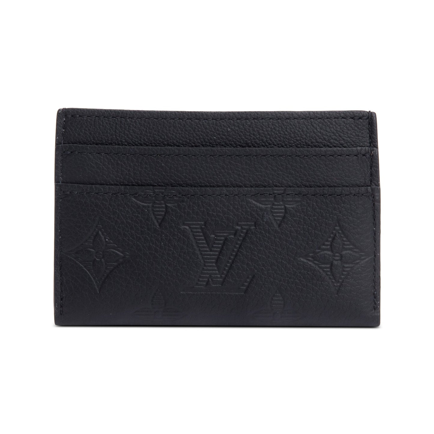 Louis Vuitton Black Monogram Shadow Calf Leather Double Card Holder