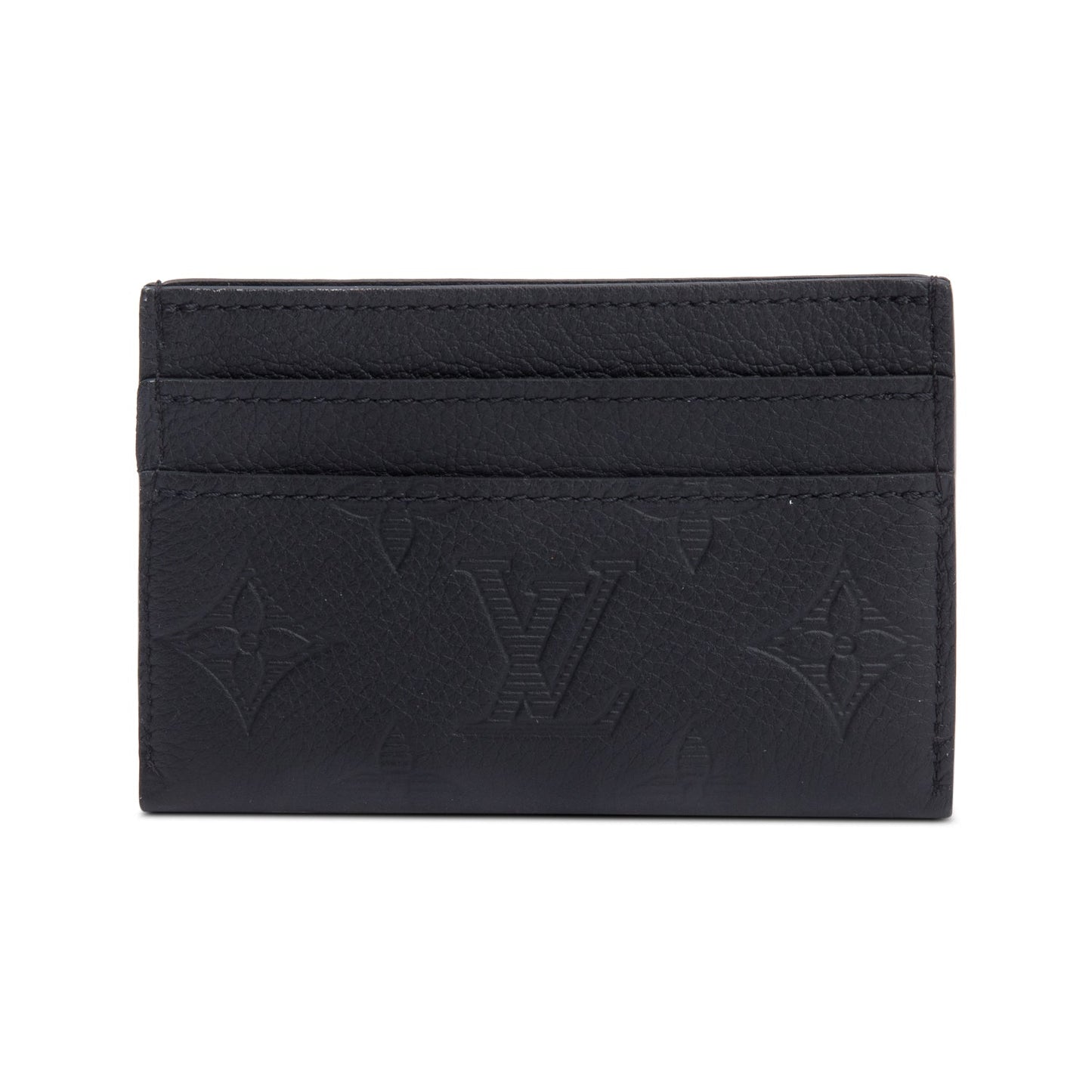 Louis Vuitton Black Monogram Shadow Calf Leather Double Card Holder