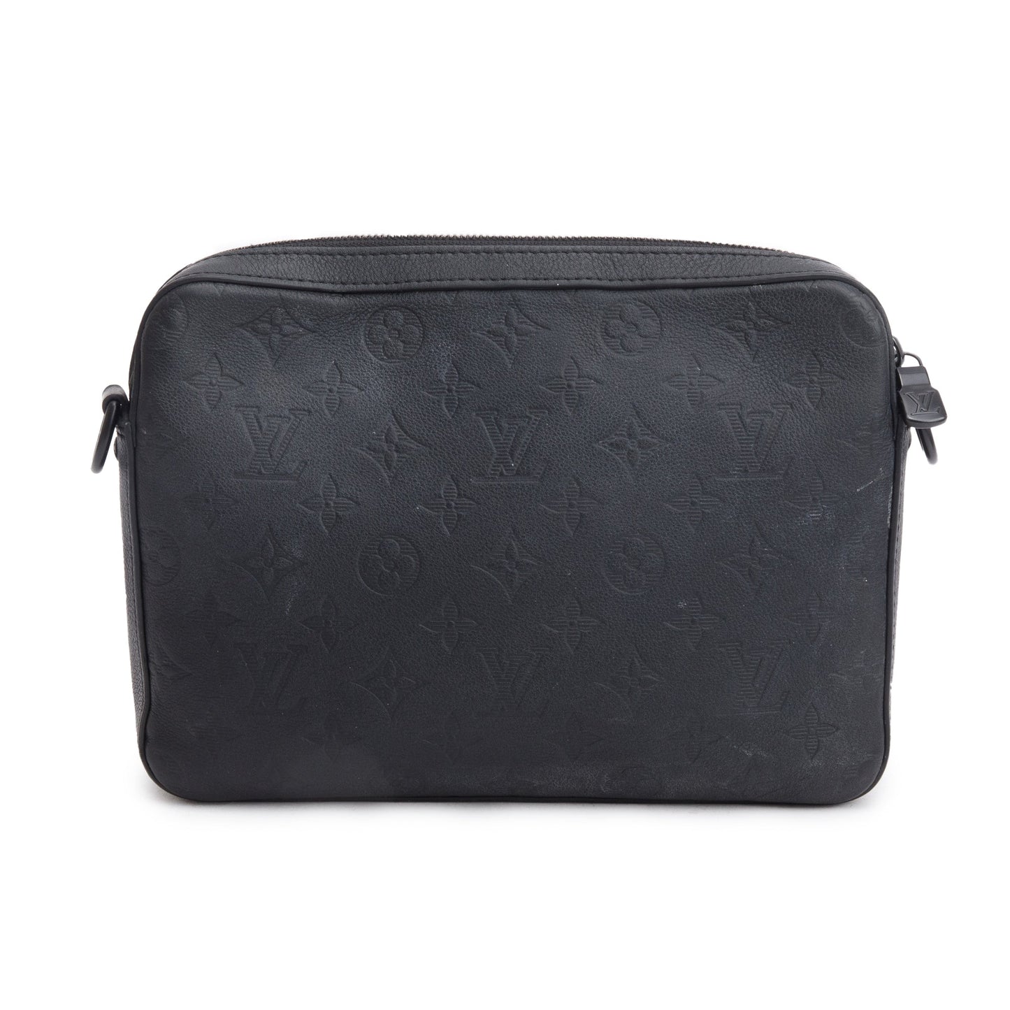 Louis Vuitton Black Monogram Shadow Embossed Calfskin Leather Messenger Bag