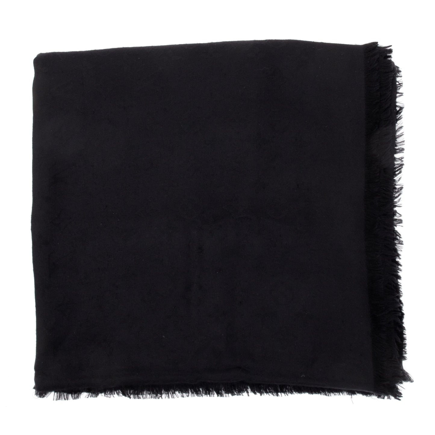 Louis Vuitton Black Monogram Silk/Wool Shawl Scarf