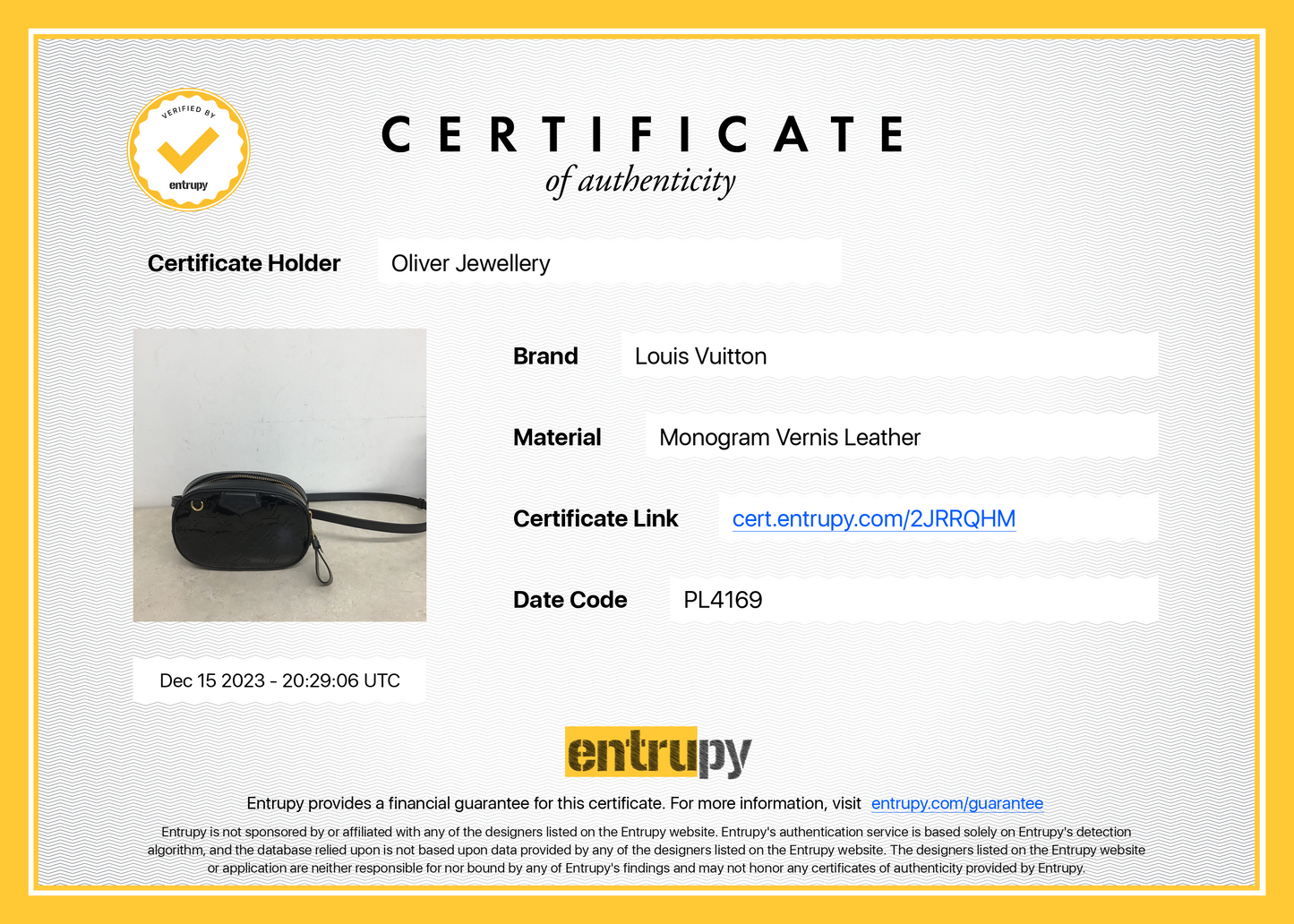 Louis Vuitton Black Monogram Vernis Leather Belt Bag