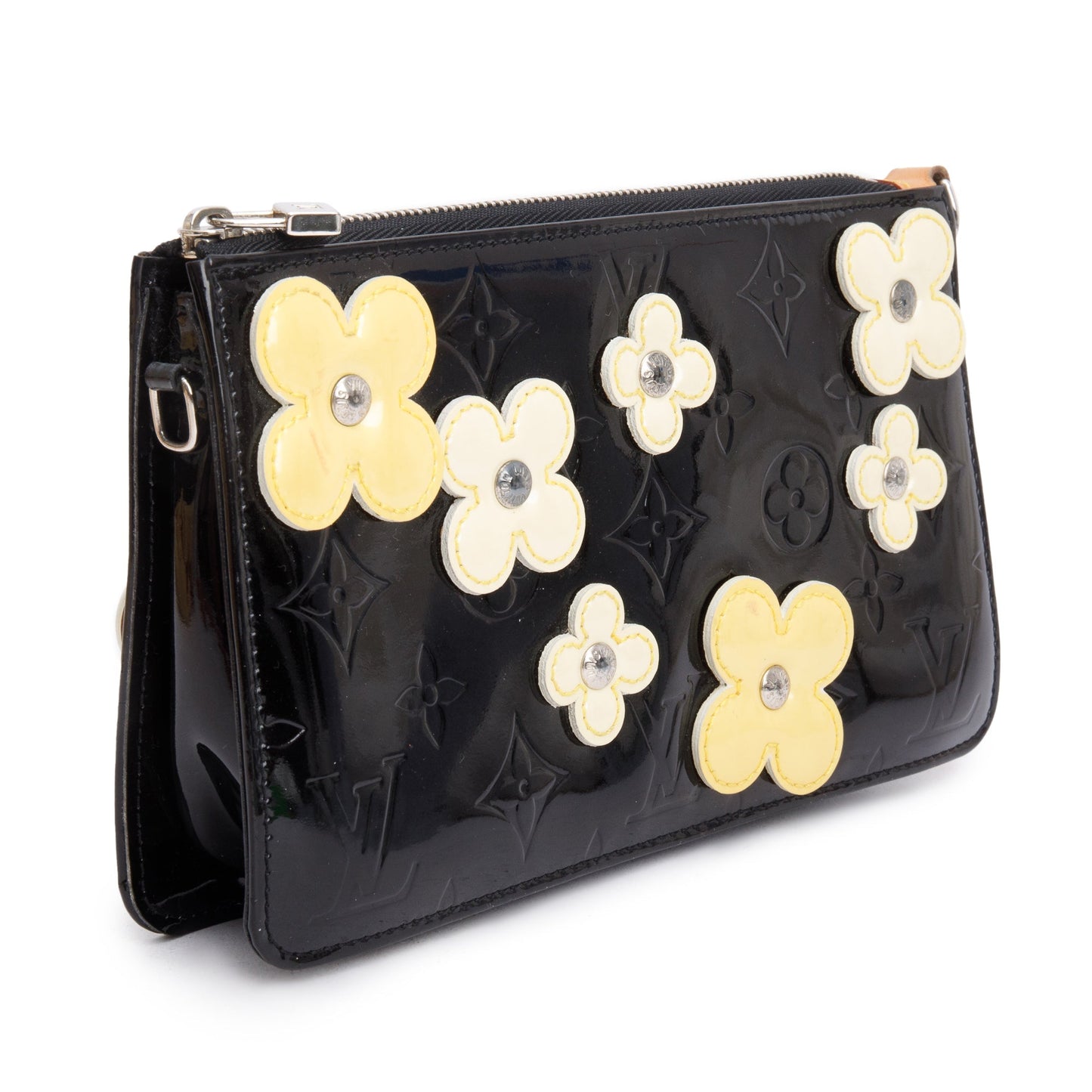 Louis Vuitton Black Monogram Vernis Leather Lexington Fleur Pochette