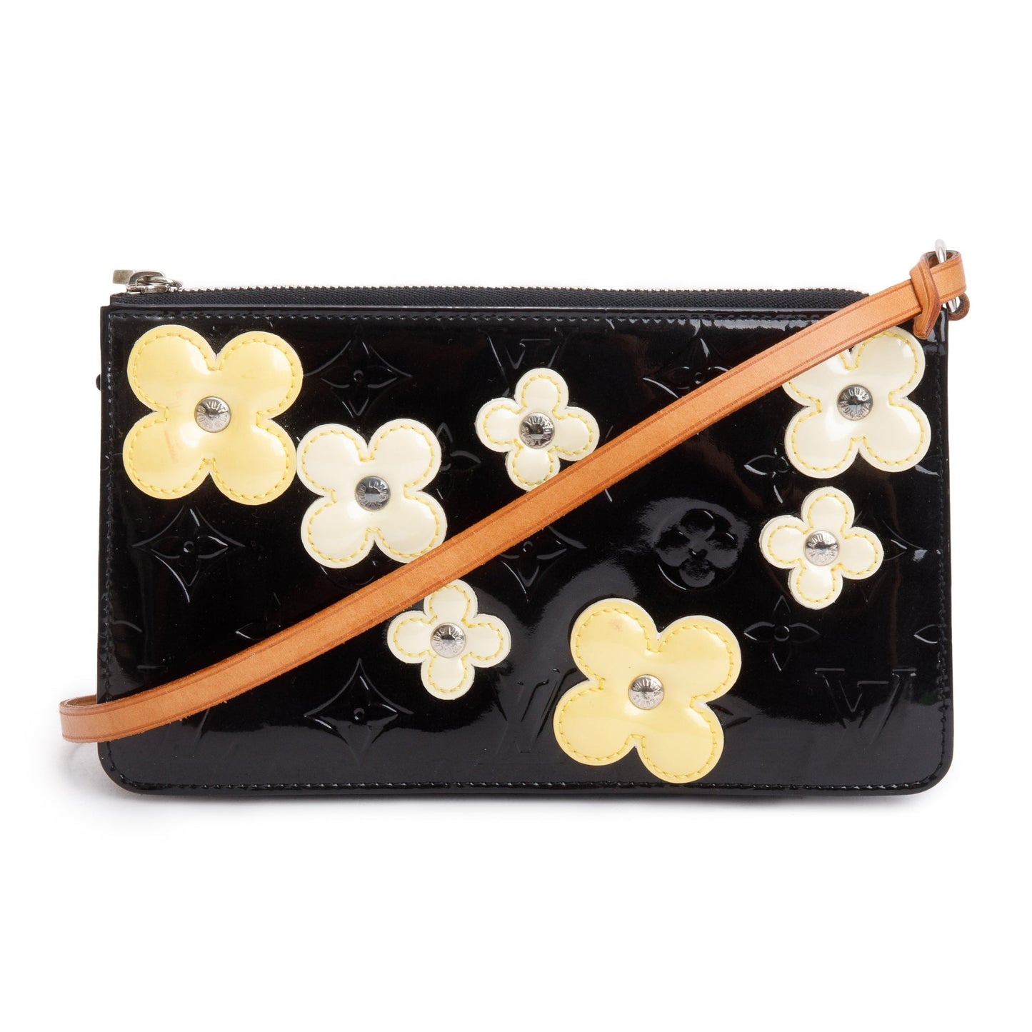 Louis Vuitton Black Monogram Vernis Leather Lexington Fleur Pochette