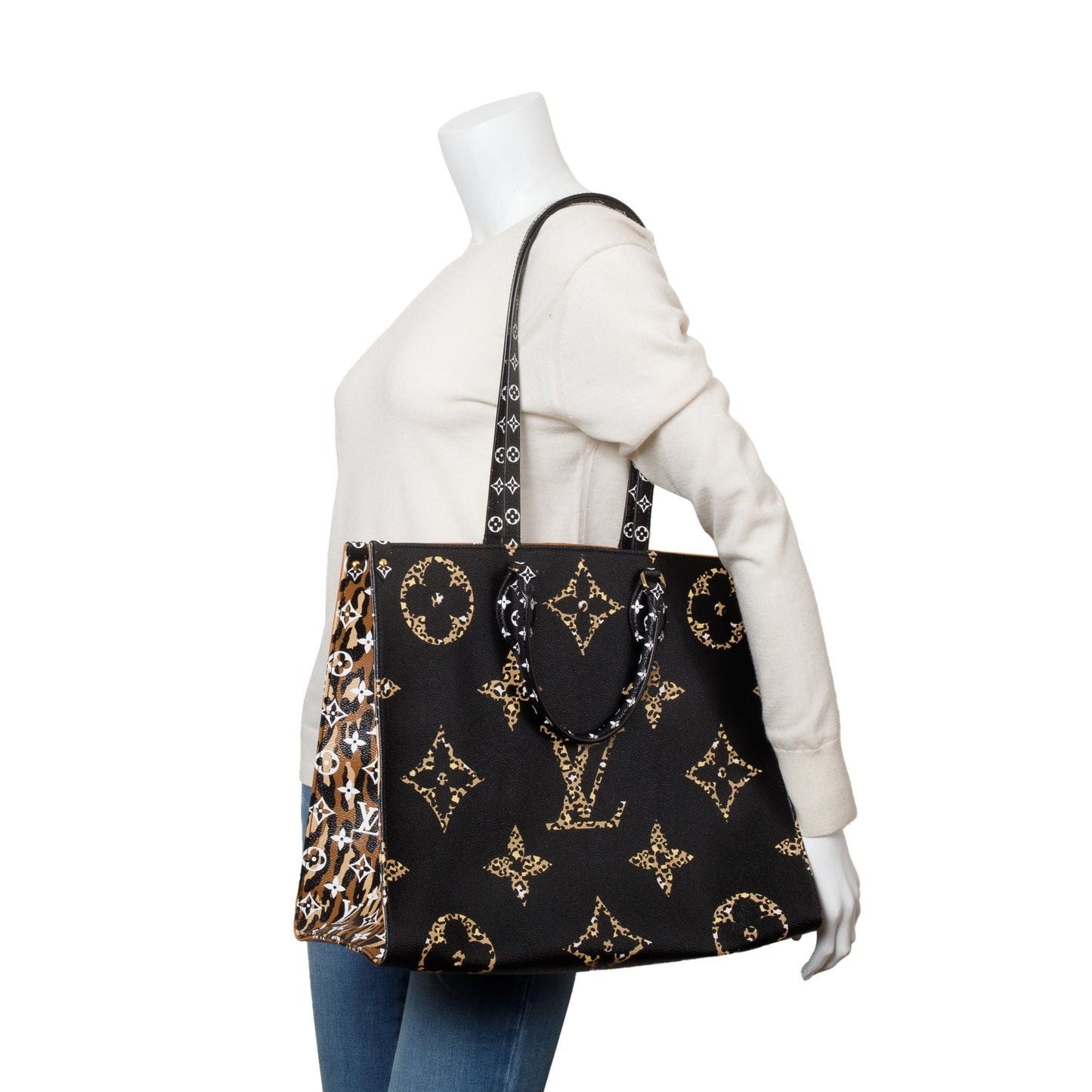 Louis Vuitton Black Multicolor Jungle Monogram Giant Limited Edition OnTheGo GM