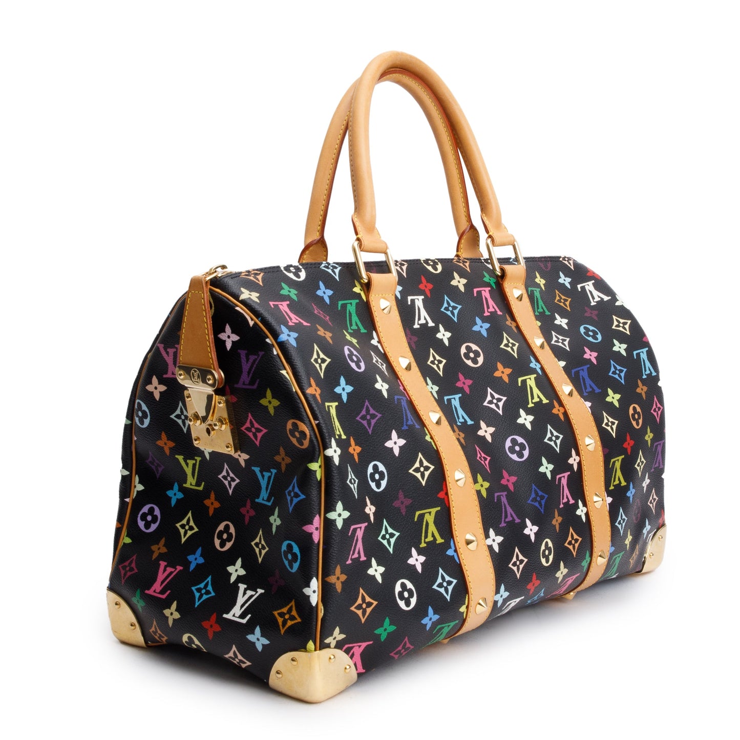 Louis Vuitton Black Multicolore Monogram Keepall 45