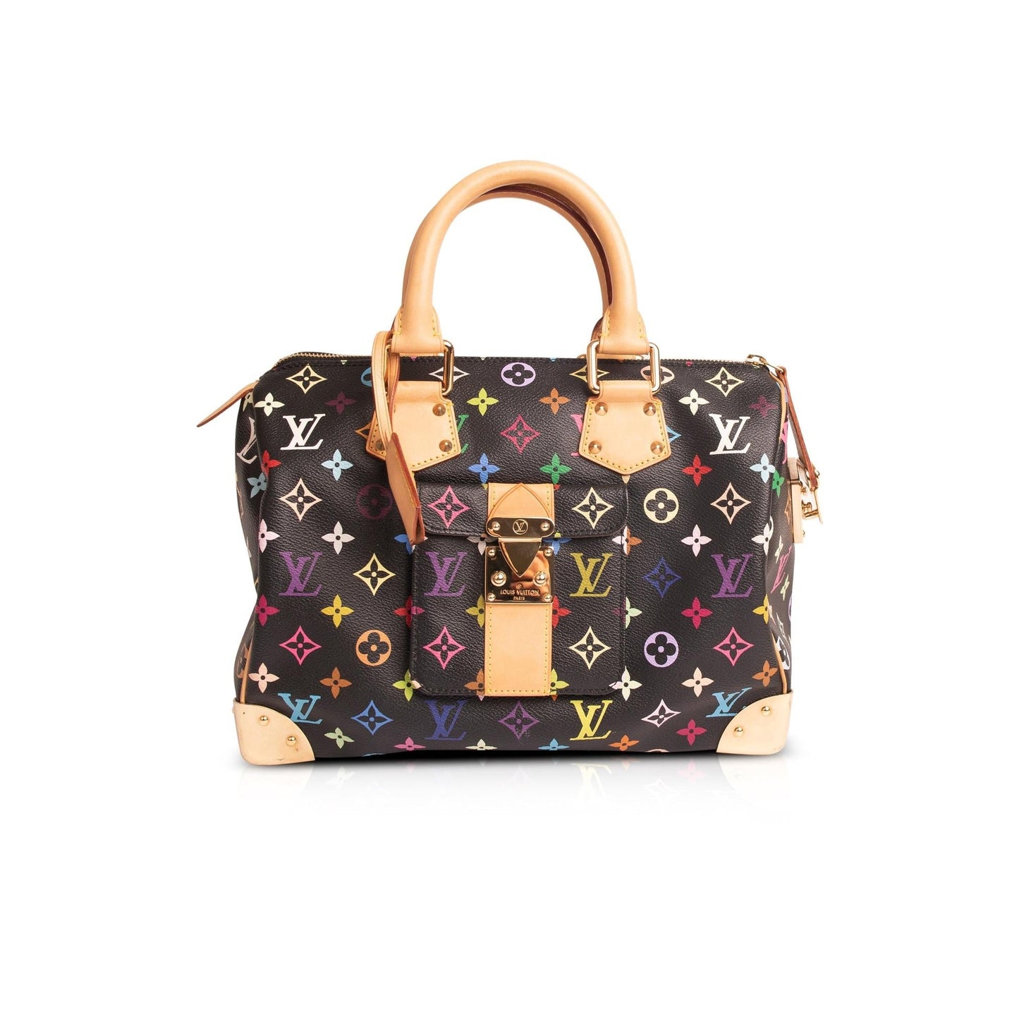 Louis Vuitton Black Multicolore Speedy 30