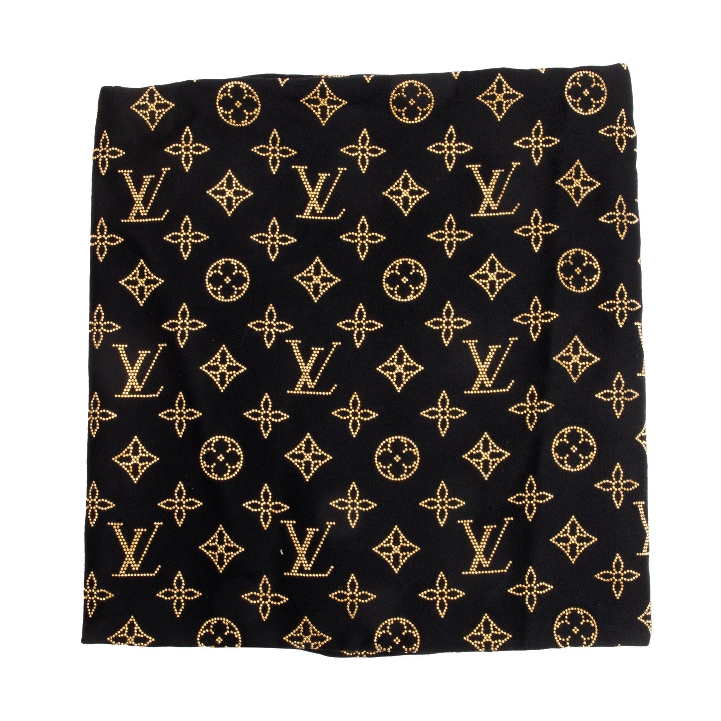 Louis Vuitton Black Silk/Wool Studded More Monogram Shawl Scarf