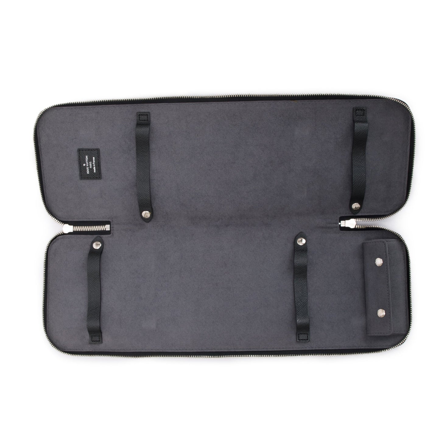 Louis Vuitton Black Taiga Leather 5 Tie Case