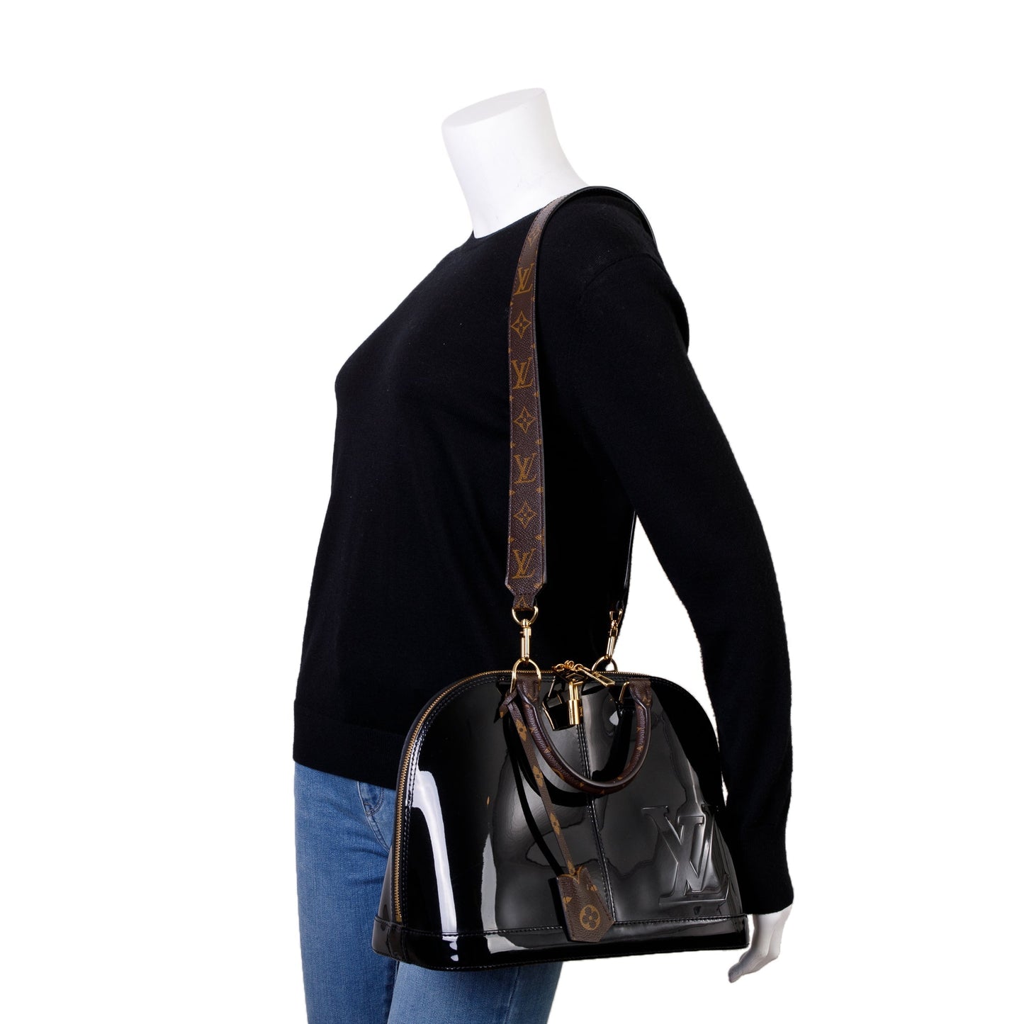 Louis Vuitton Black Vernis Miroir Monogram Alma PM