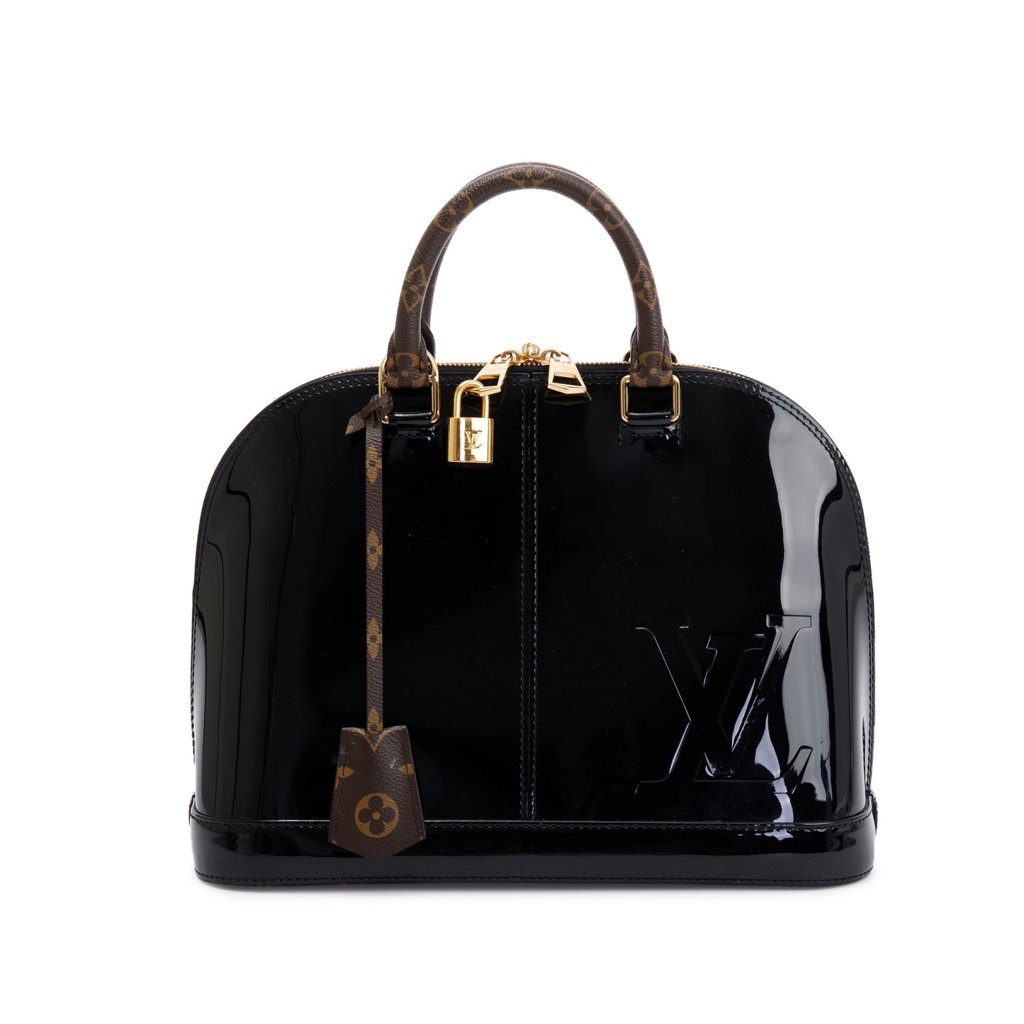 Louis Vuitton Black Vernis Miroir Monogram Alma PM