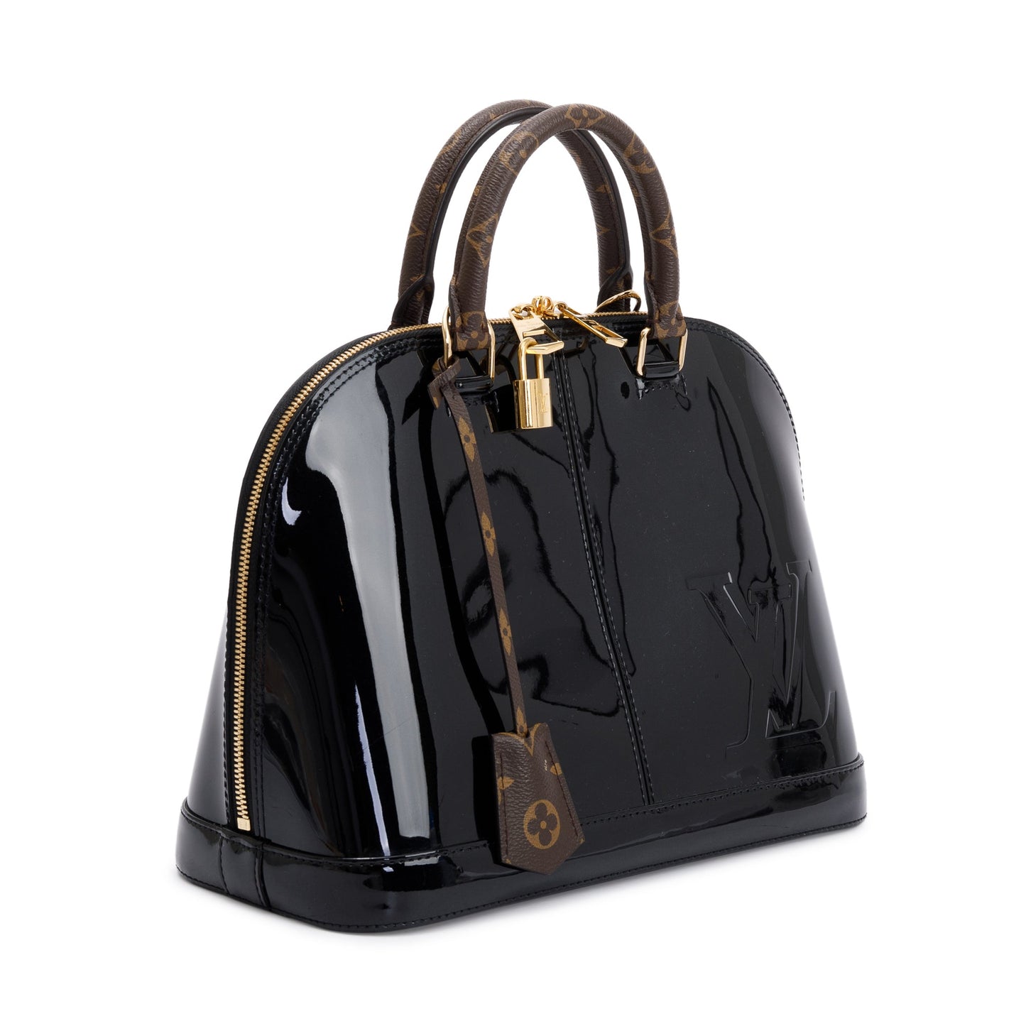 Louis Vuitton Black Vernis Miroir Monogram Alma PM