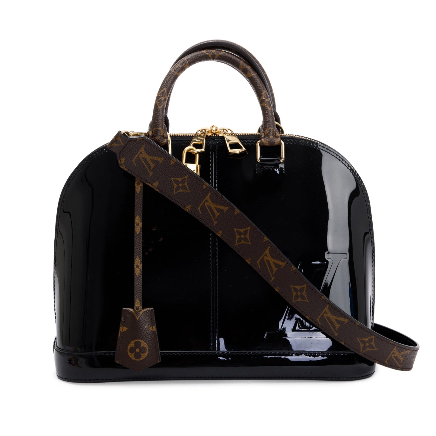 Louis Vuitton Black Vernis Miroir Monogram Alma PM