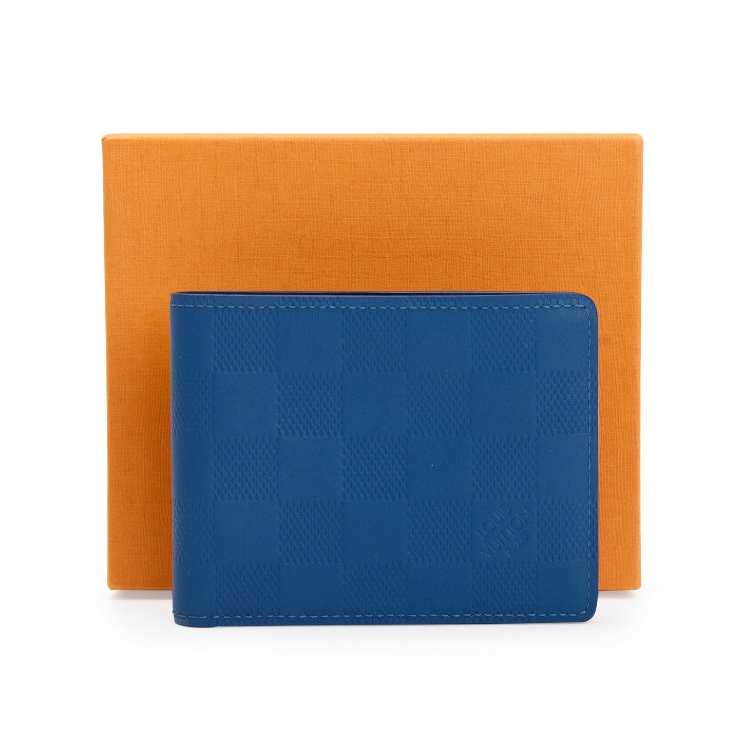 Louis Vuitton Blue Damier Infini Leather Slender Wallet