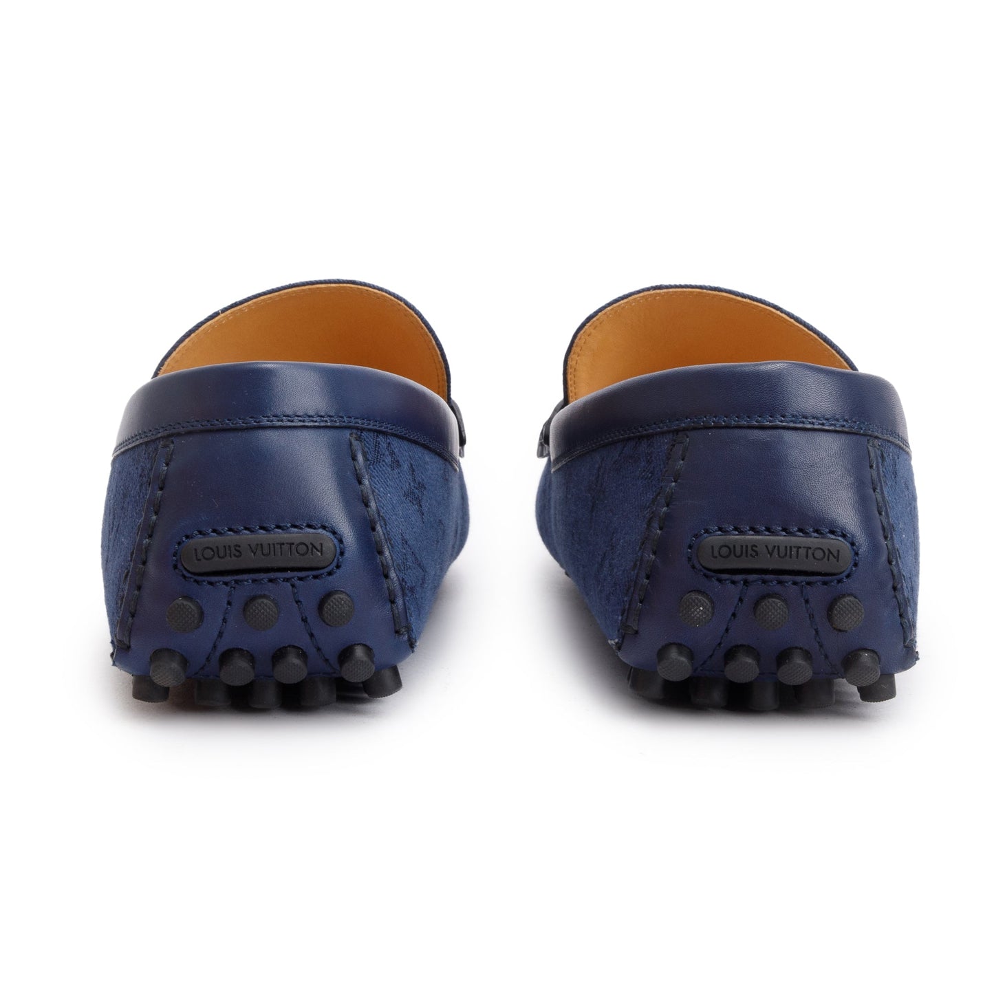 Louis Vuitton Blue Denim Men's Hockenheim Moccasin Loafers, Size 11