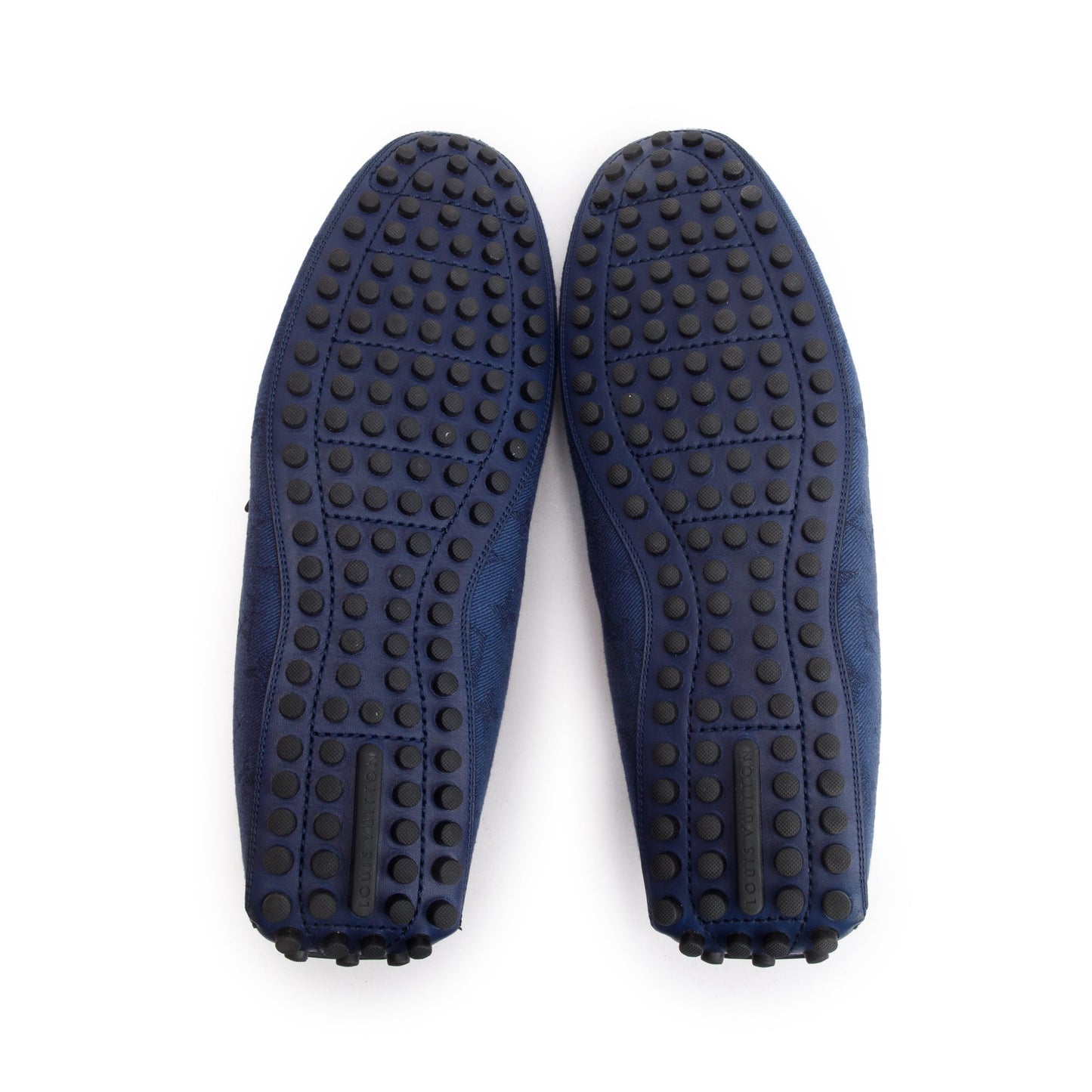 Louis Vuitton Blue Denim Men's Hockenheim Moccasin Loafers, Size 11