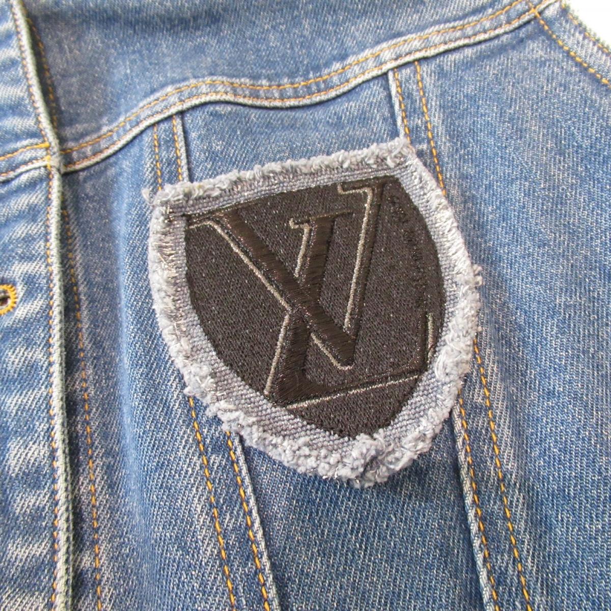LOUIS VUITTON BLUE DENIM & PATCHES SLEEVELESS DRESS
