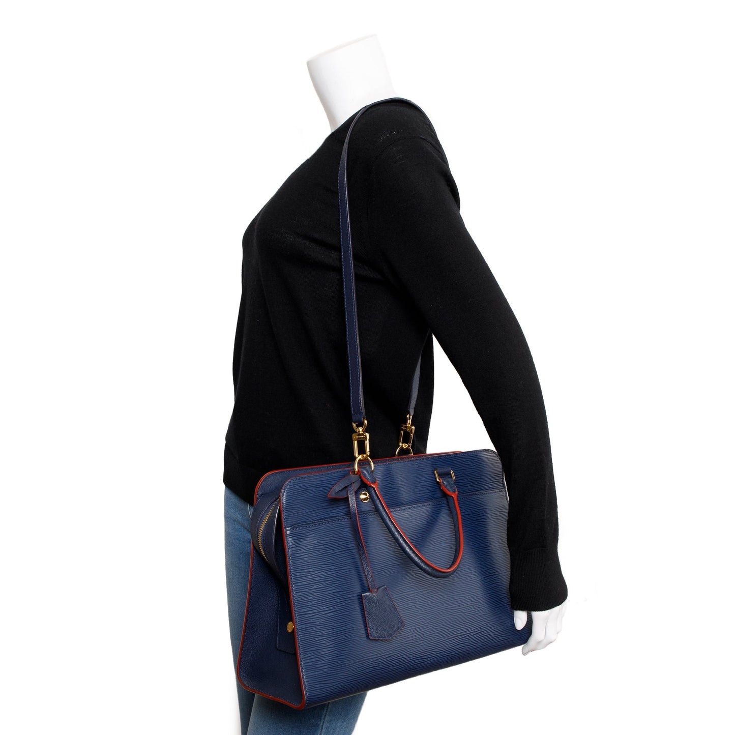Louis Vuitton Blue Epi Leather Vaneau GM Bag