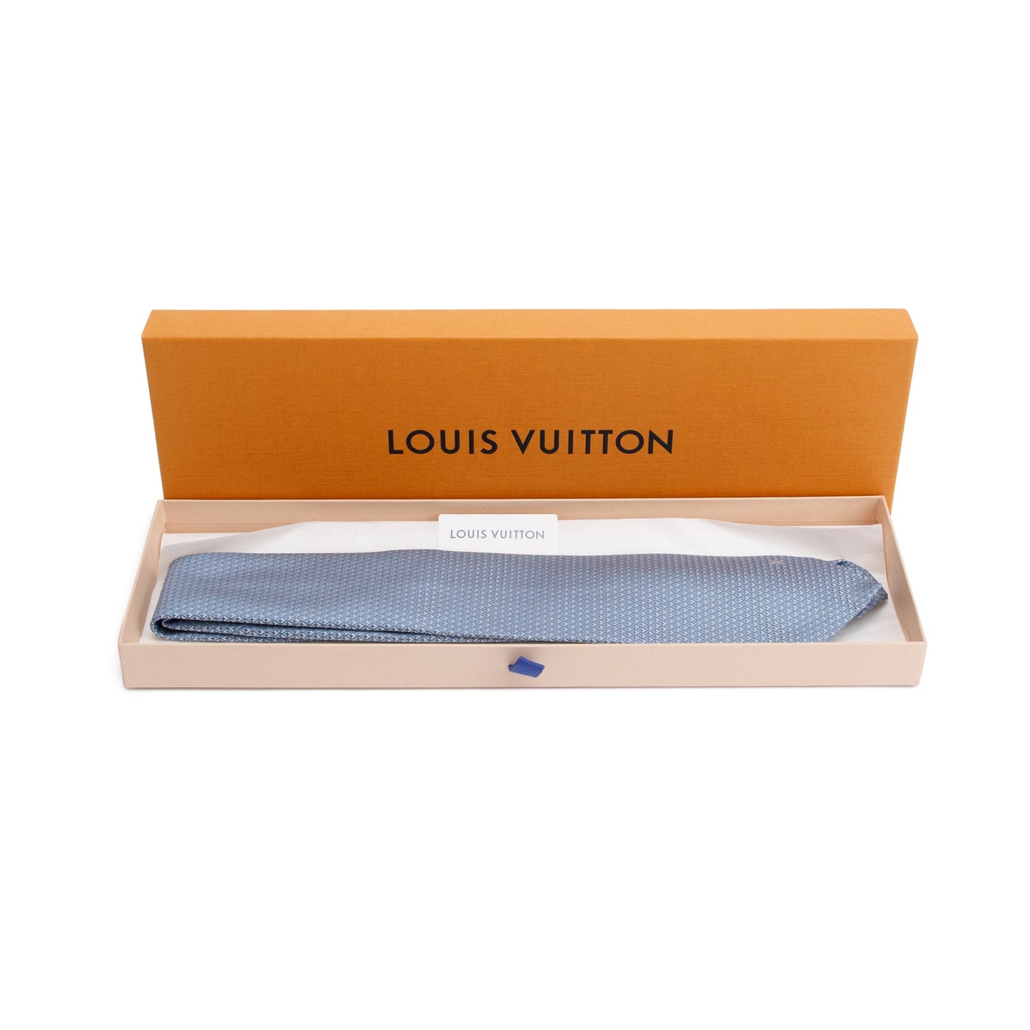 Louis Vuitton Blue Gray Diamonds V Silk Tie