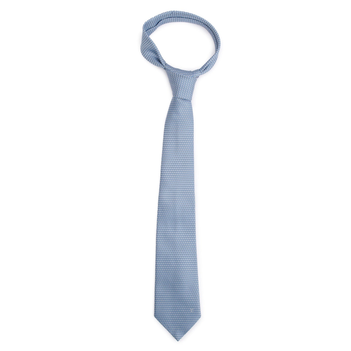 Louis Vuitton Blue Gray Diamonds V Silk Tie