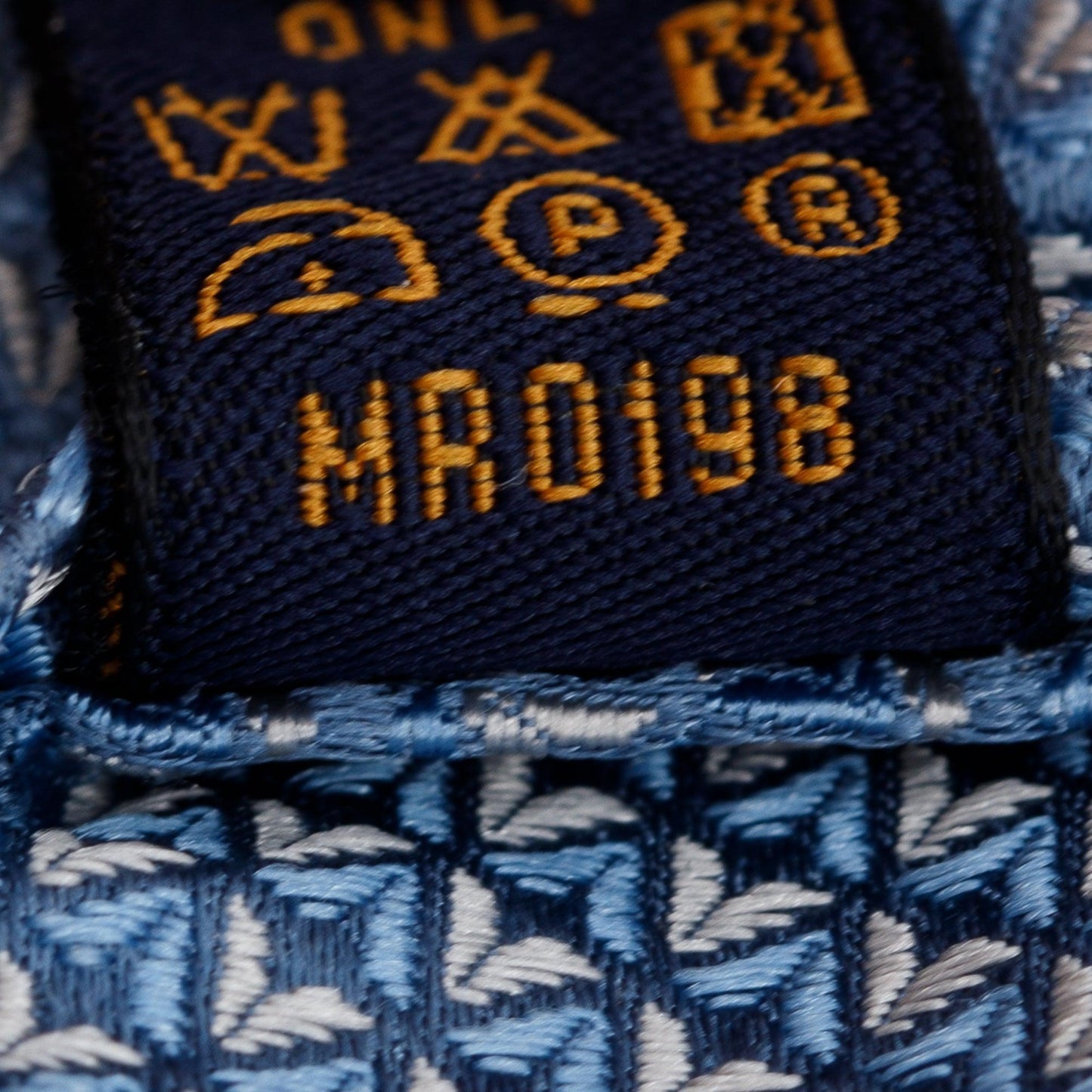 Louis Vuitton Blue Gray Diamonds V Silk Tie