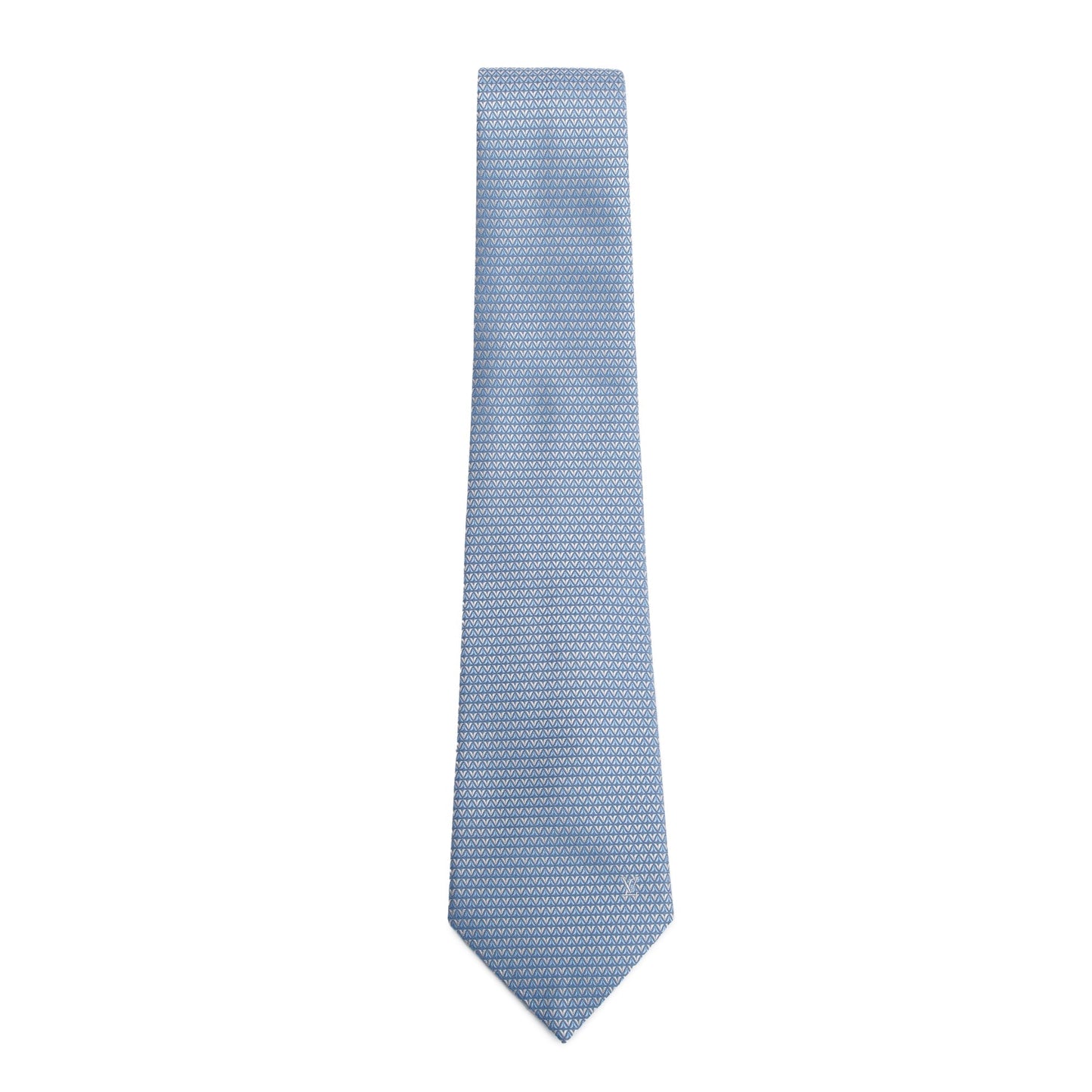 Louis Vuitton Blue Gray Diamonds V Silk Tie