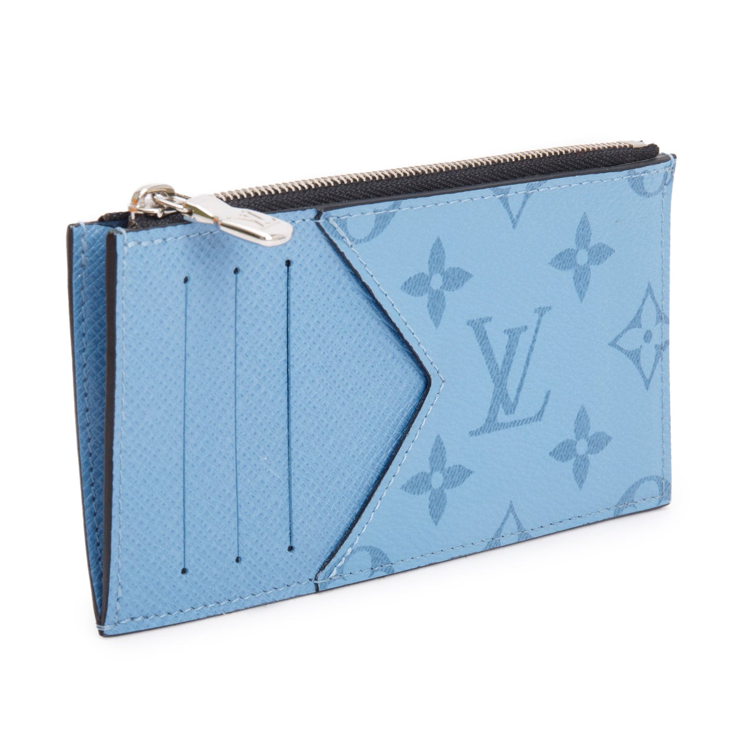 Louis Vuitton Blue Lagoon Monogram & Taigarama Leather Coin Card Holder
