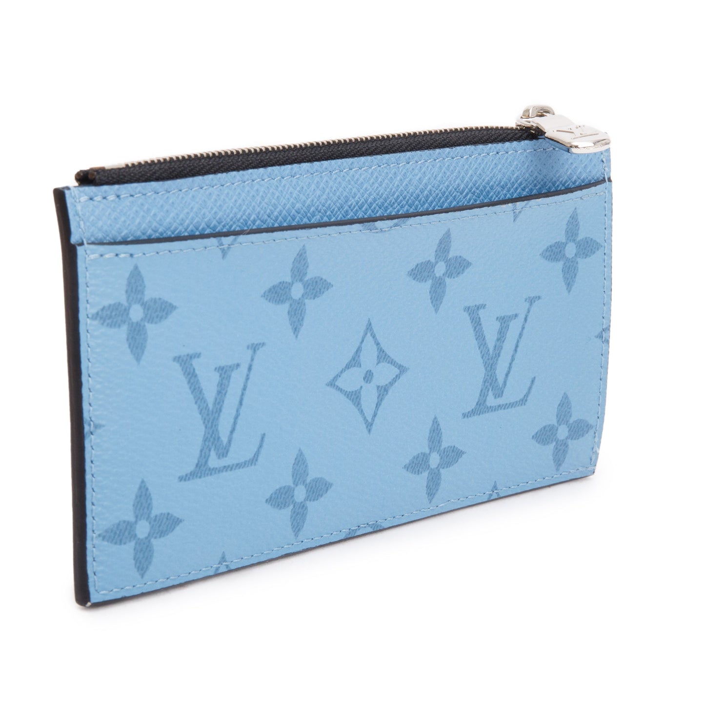 Louis Vuitton Blue Lagoon Monogram & Taigarama Leather Coin Card Holder