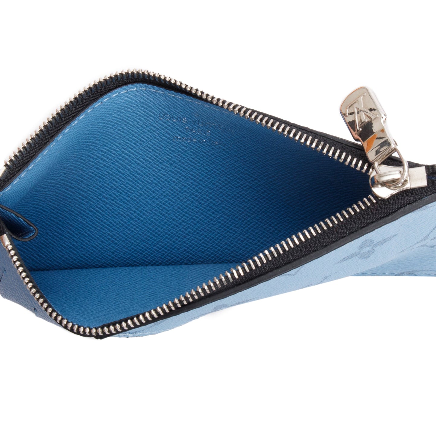 Louis Vuitton Blue Lagoon Monogram & Taigarama Leather Coin Card Holder