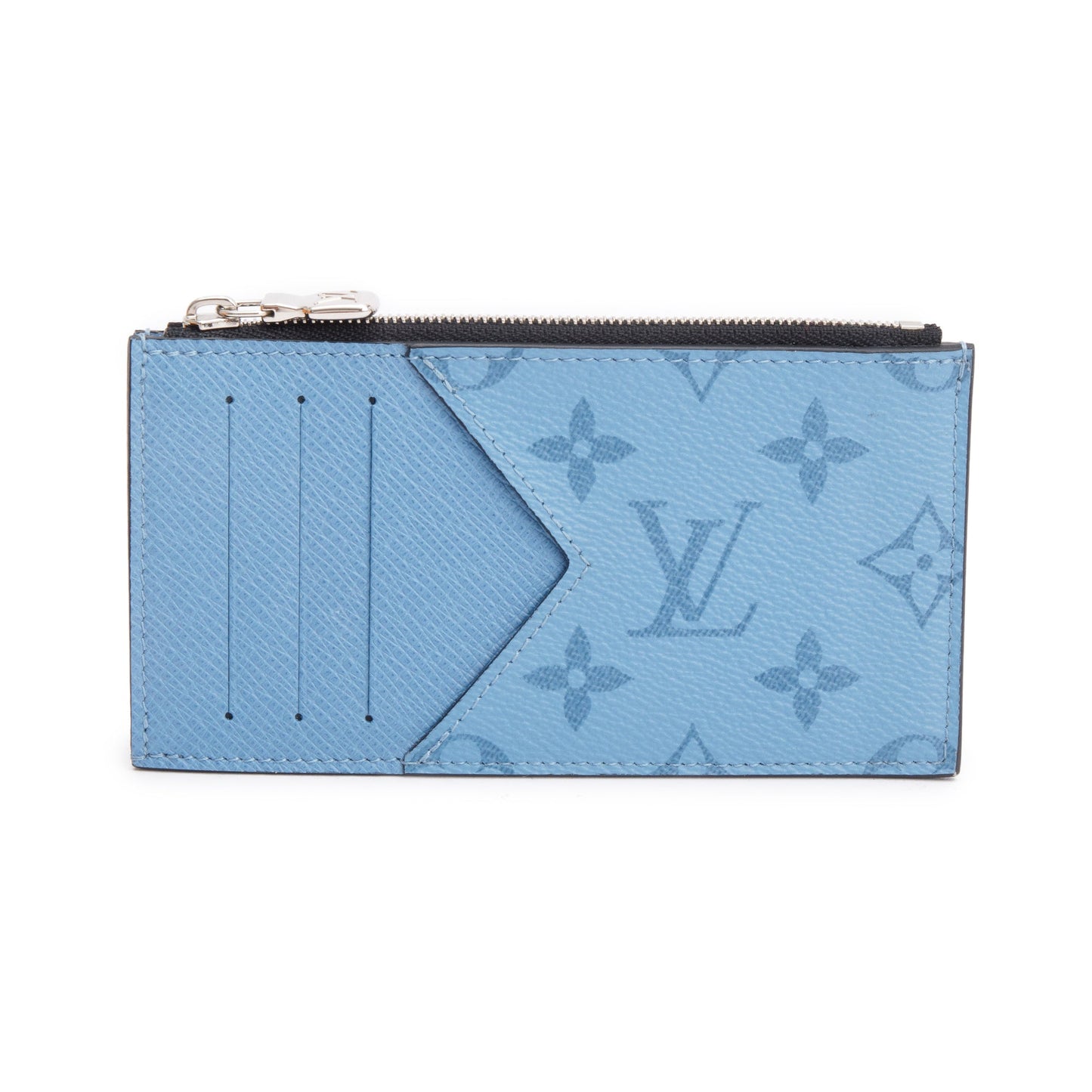 Louis Vuitton Blue Lagoon Monogram & Taigarama Leather Coin Card Holder