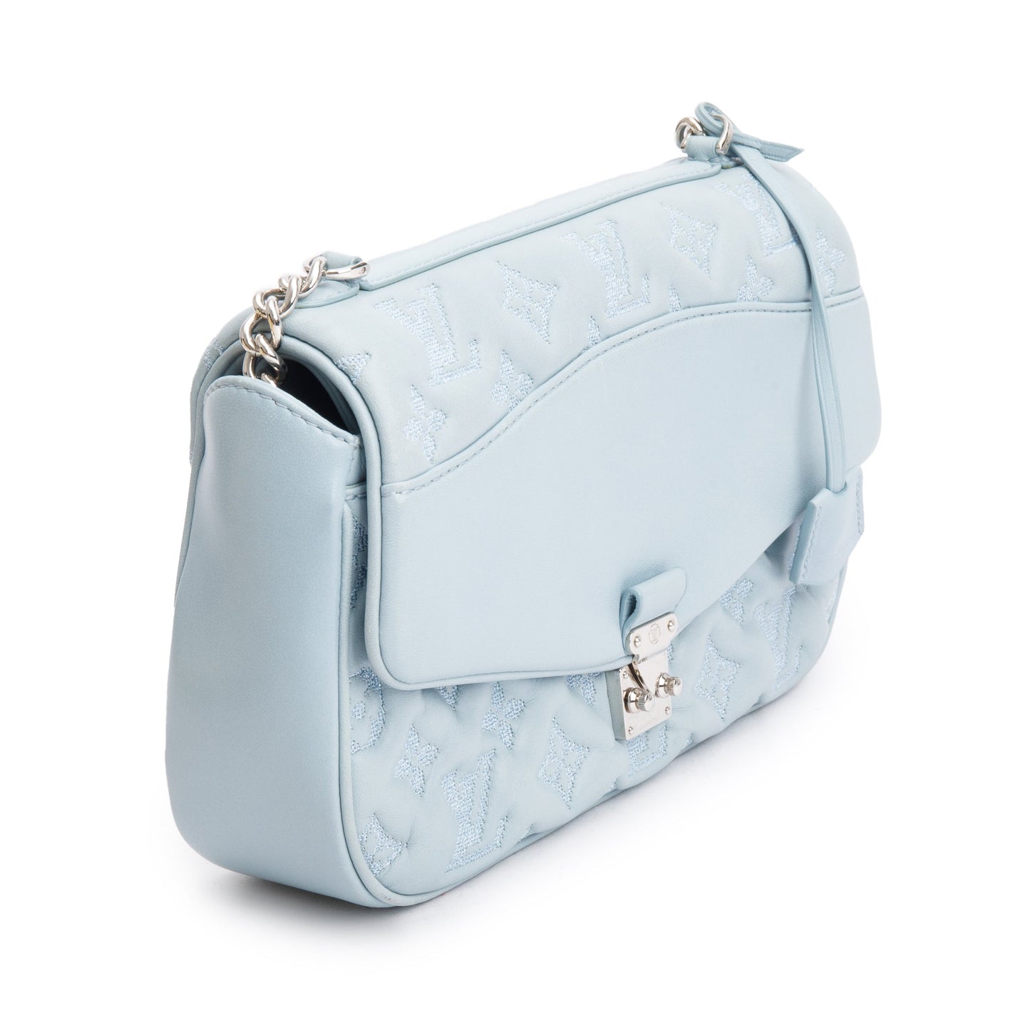 Louis Vuitton Blue Lambskin Mama Broderie Bag
